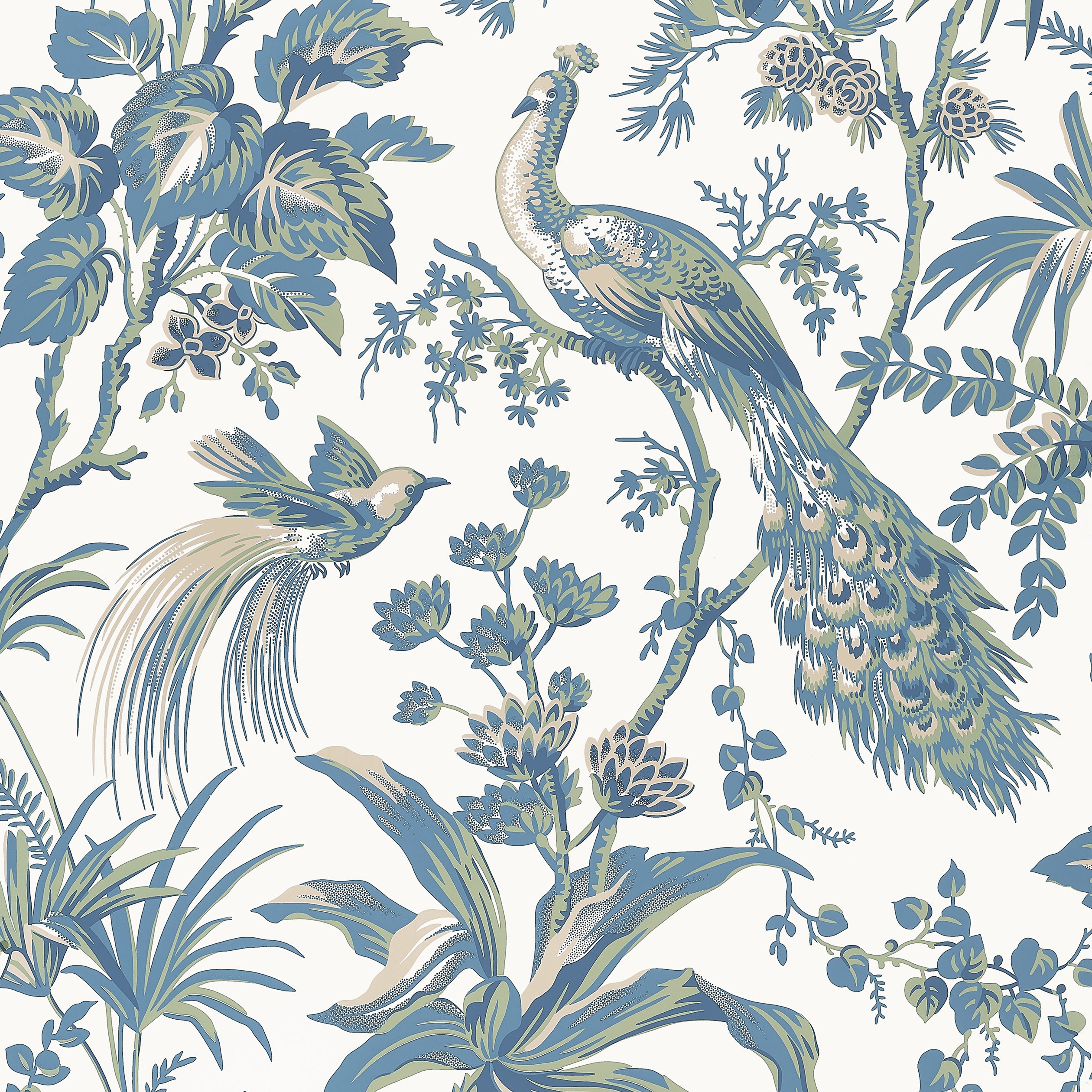 Anna French Peacock Toile Behang AT57830