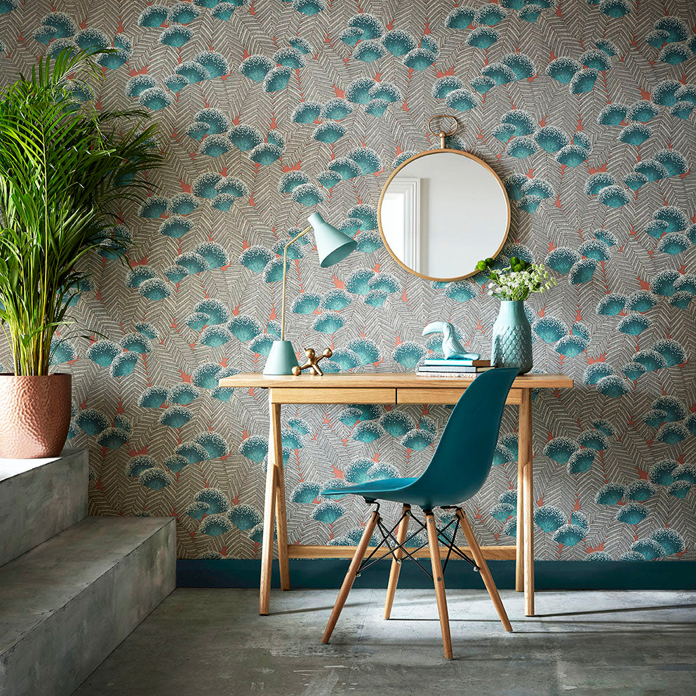 1838 Wallcoverings Clarice Behang 1907-138-04 - Cantaloupe Green