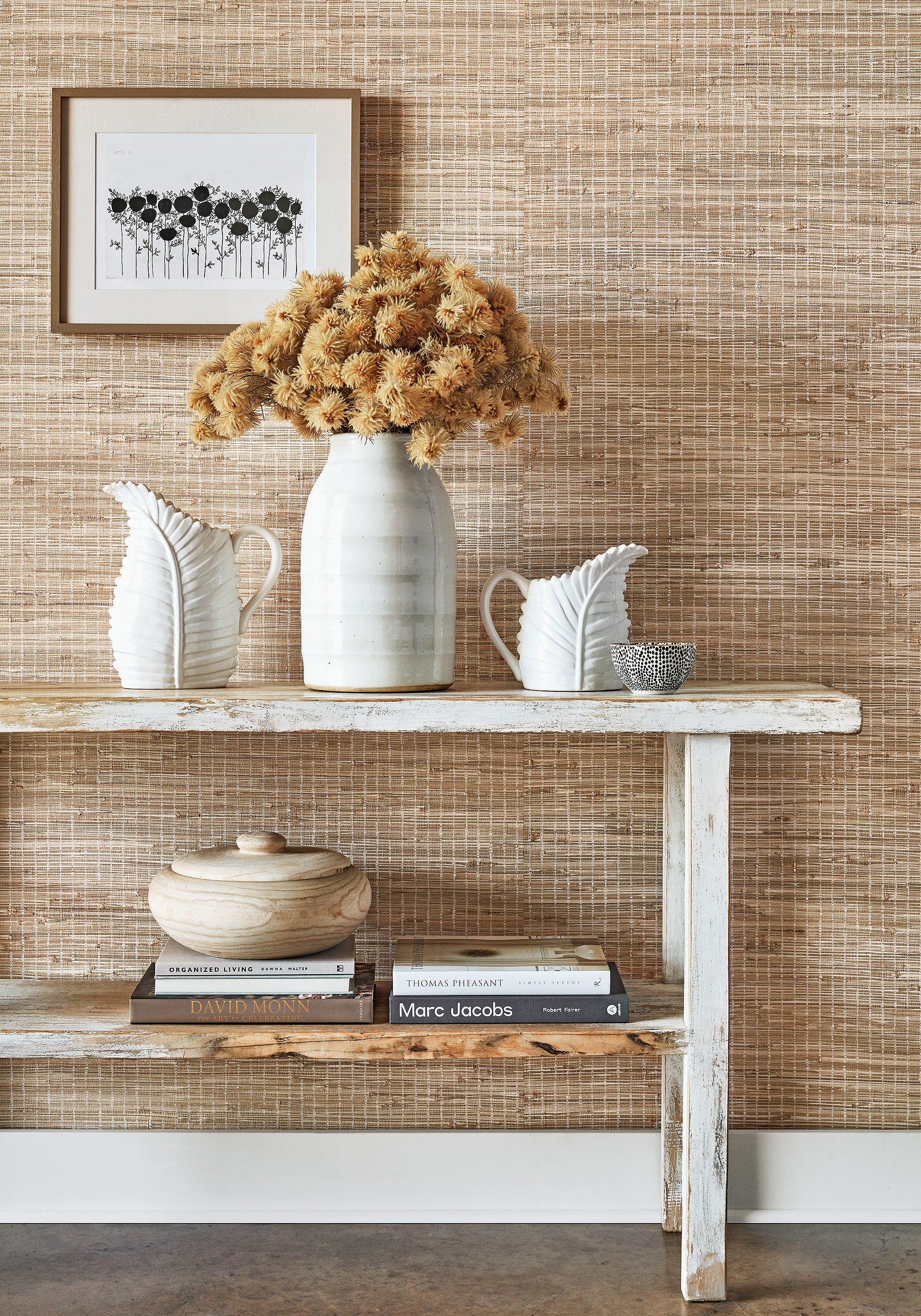 Thibaut Grasscloth Resource 5 Sutton Stripe Behang T24087 - sfeerbeeld
