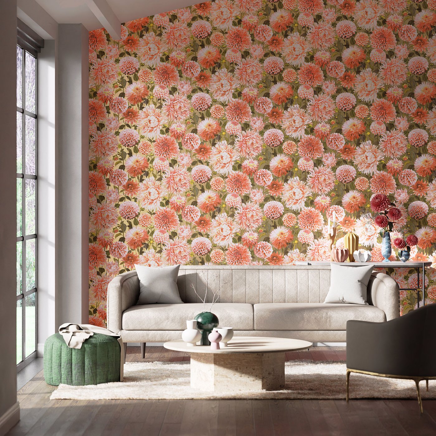 Harlequin Dahlia Wide Width Behang 112845 — LAB COLOUR THE WORLD