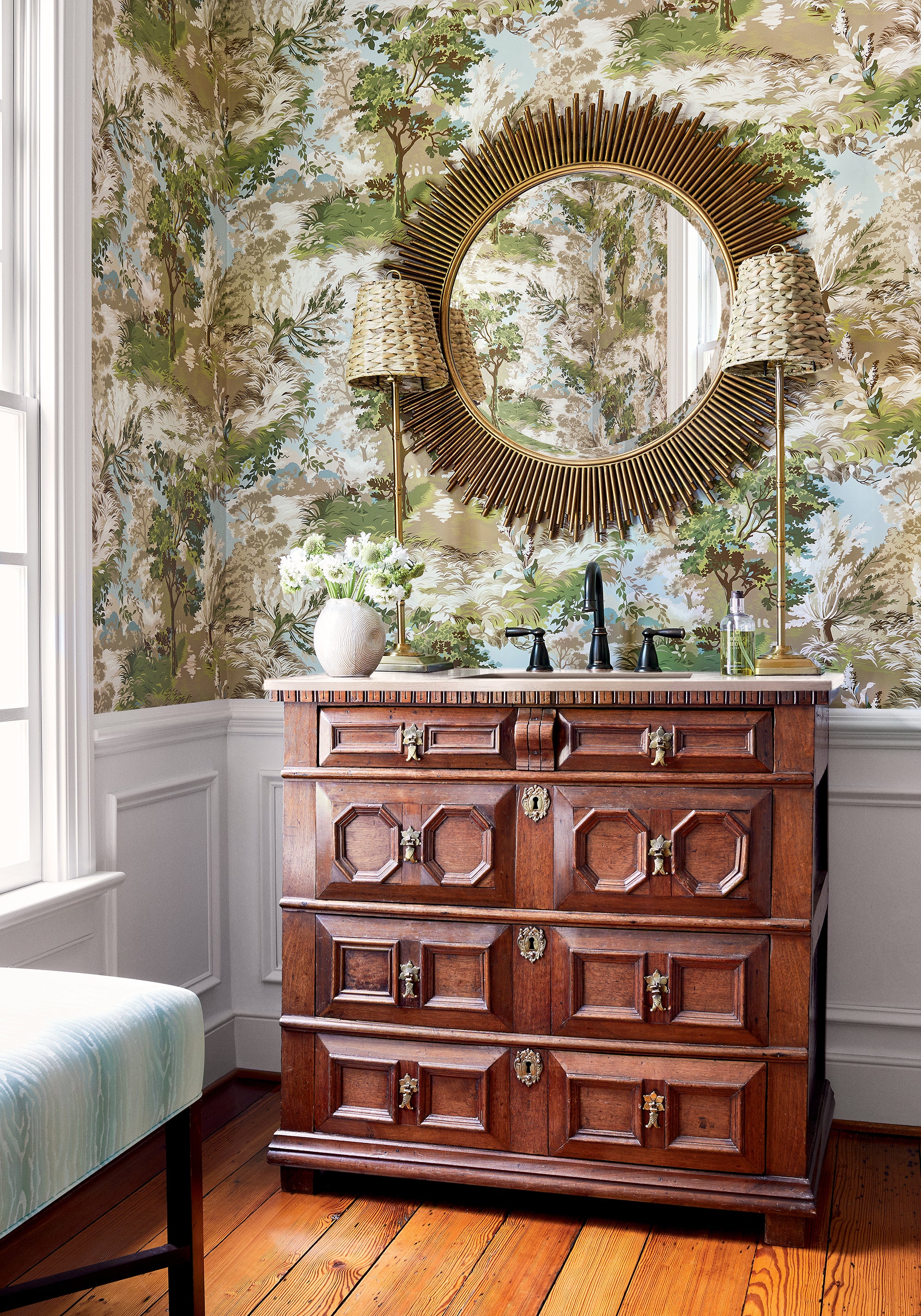 Thibaut Heritage Lincoln Toile Behang T10866 - sfeerbeeld