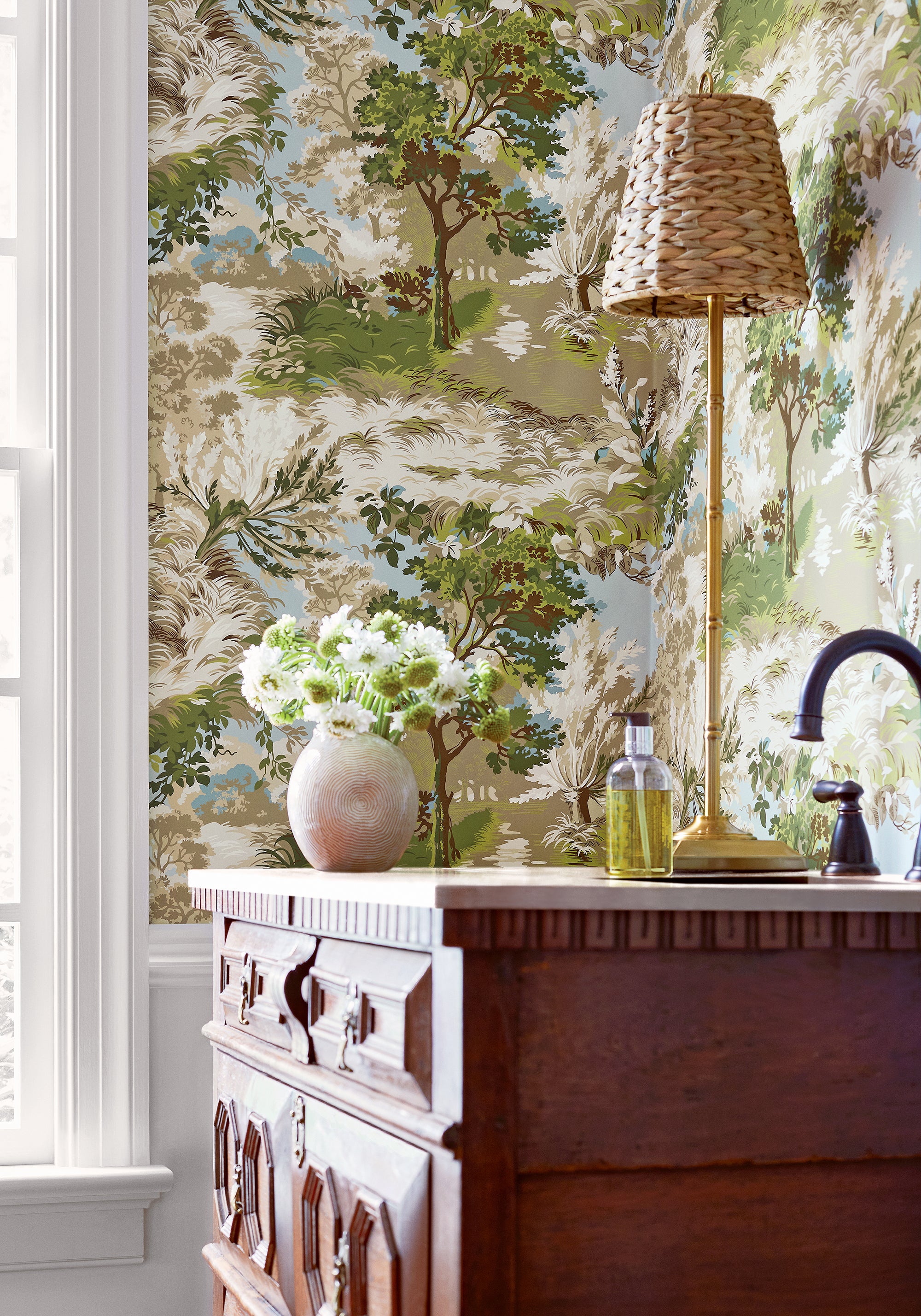Thibaut Heritage Lincoln Toile Behang T10866 - sfeerbeeld
