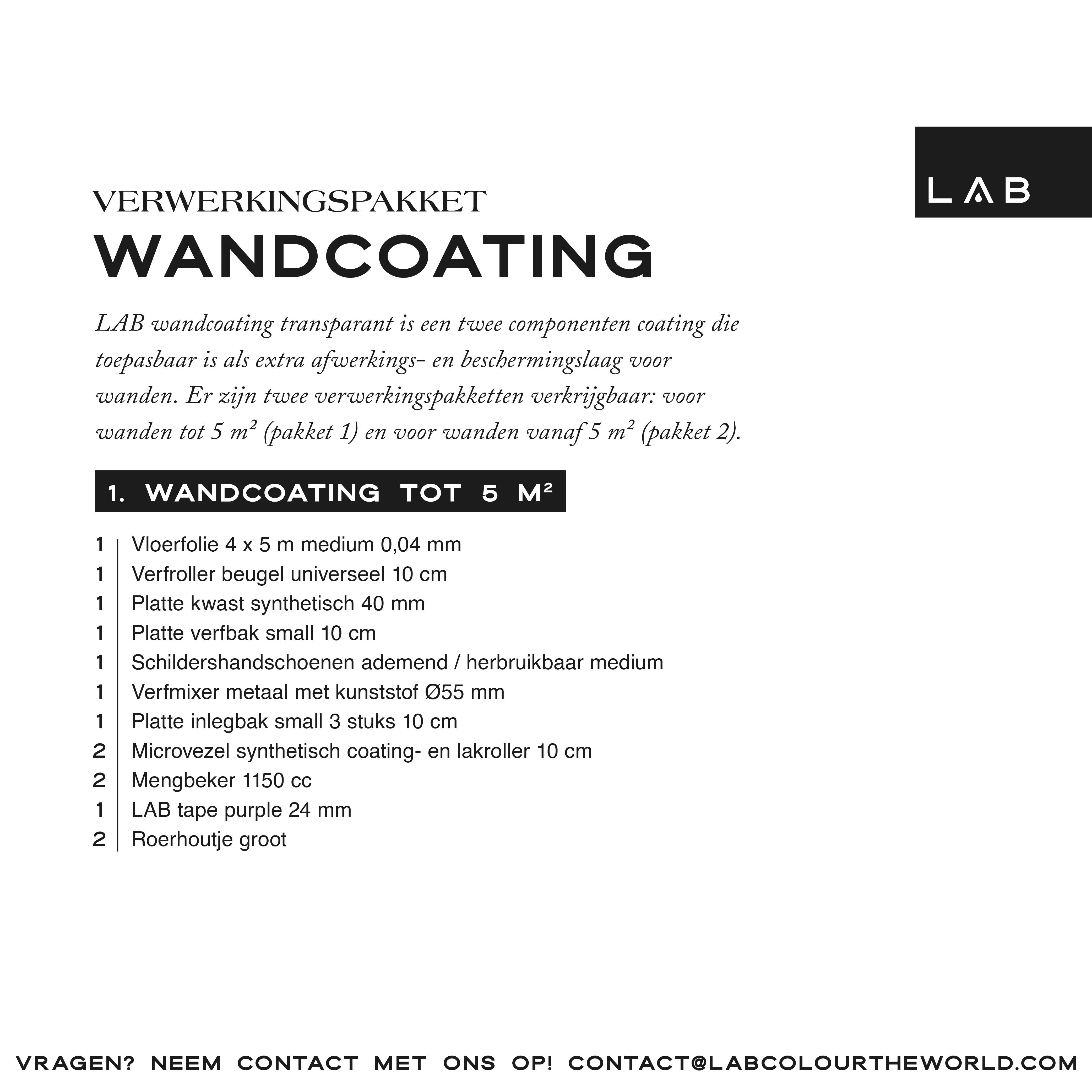 Wall coating processing package