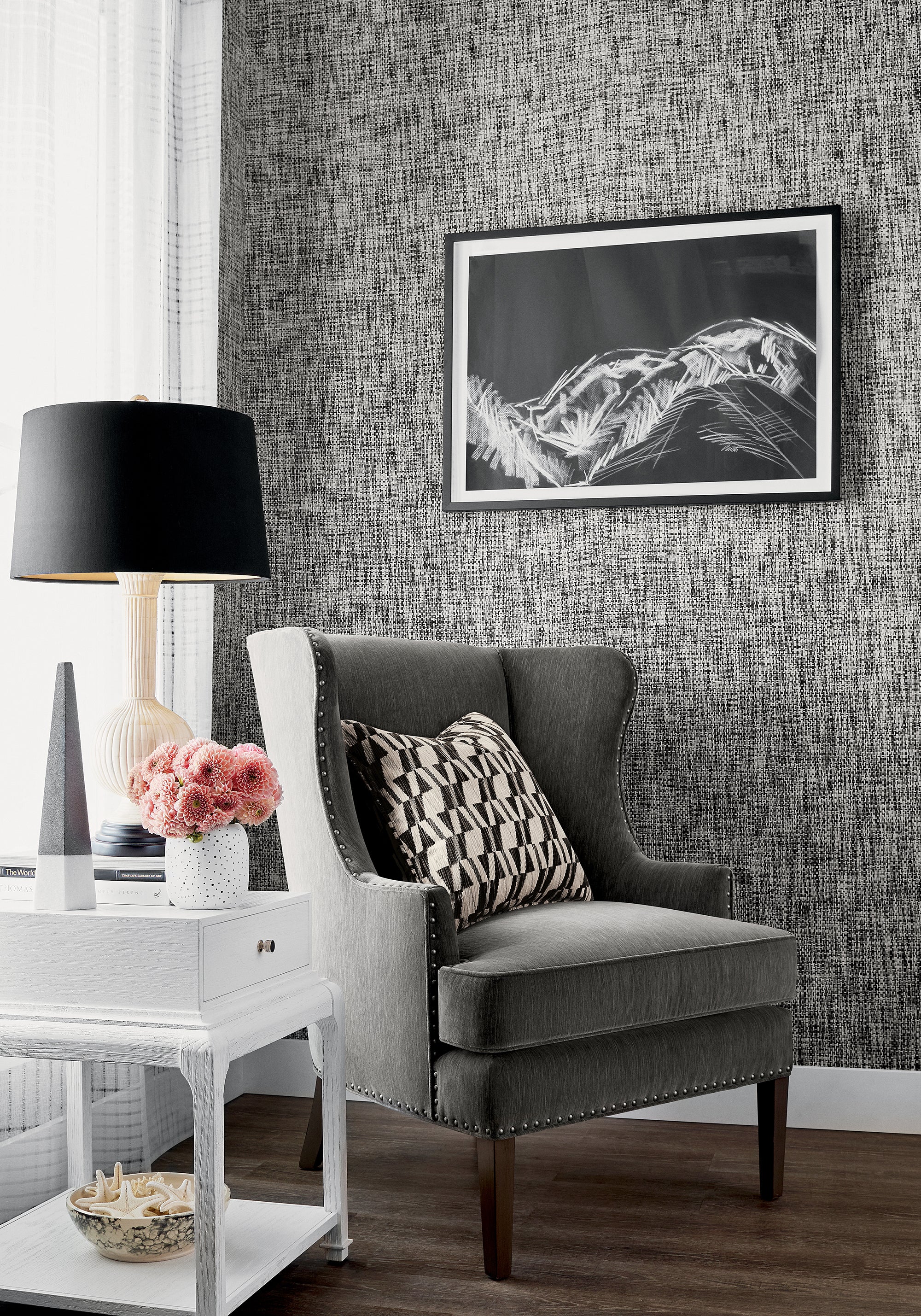 Thibaut Natural Resource 3 Arthur's Tweed Behang T27030 - sfeerbeeld