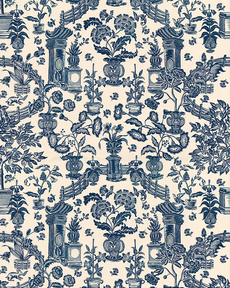 Antoinette Poisson Jardin Behang Rouleau 39C