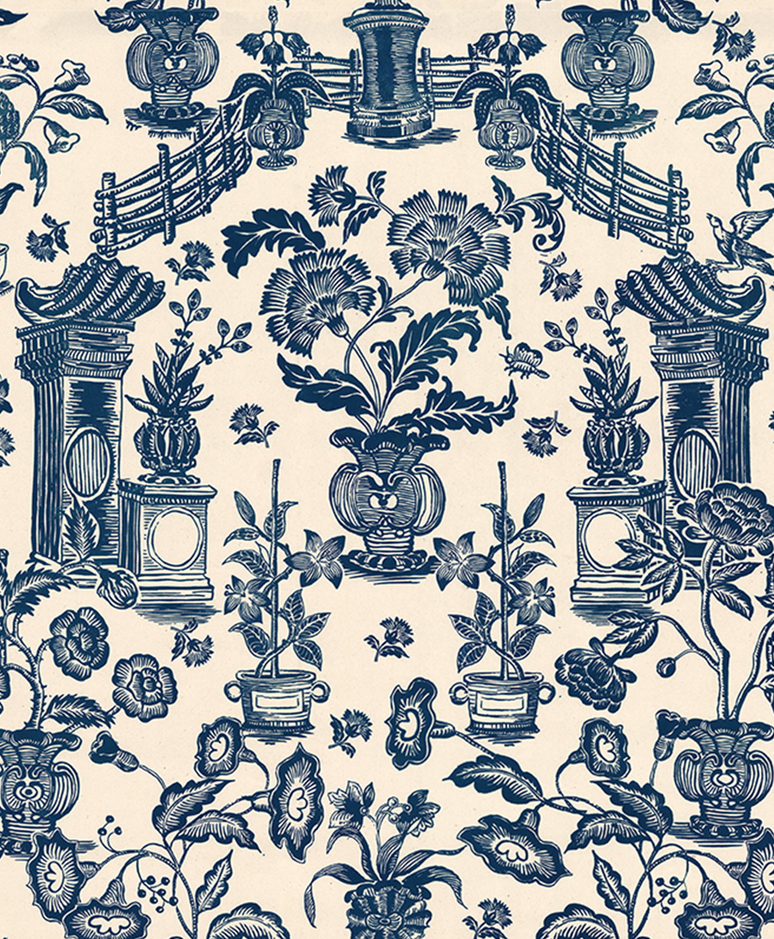 Antoinette Poisson Jardin Behang Rouleau 39C