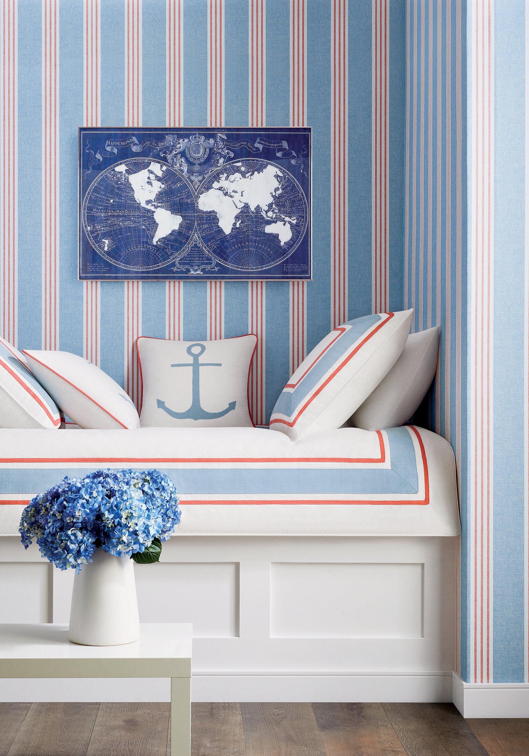 Thibaut Pavilion Canvas Stripe Behang T13362 - sfeerbeeld