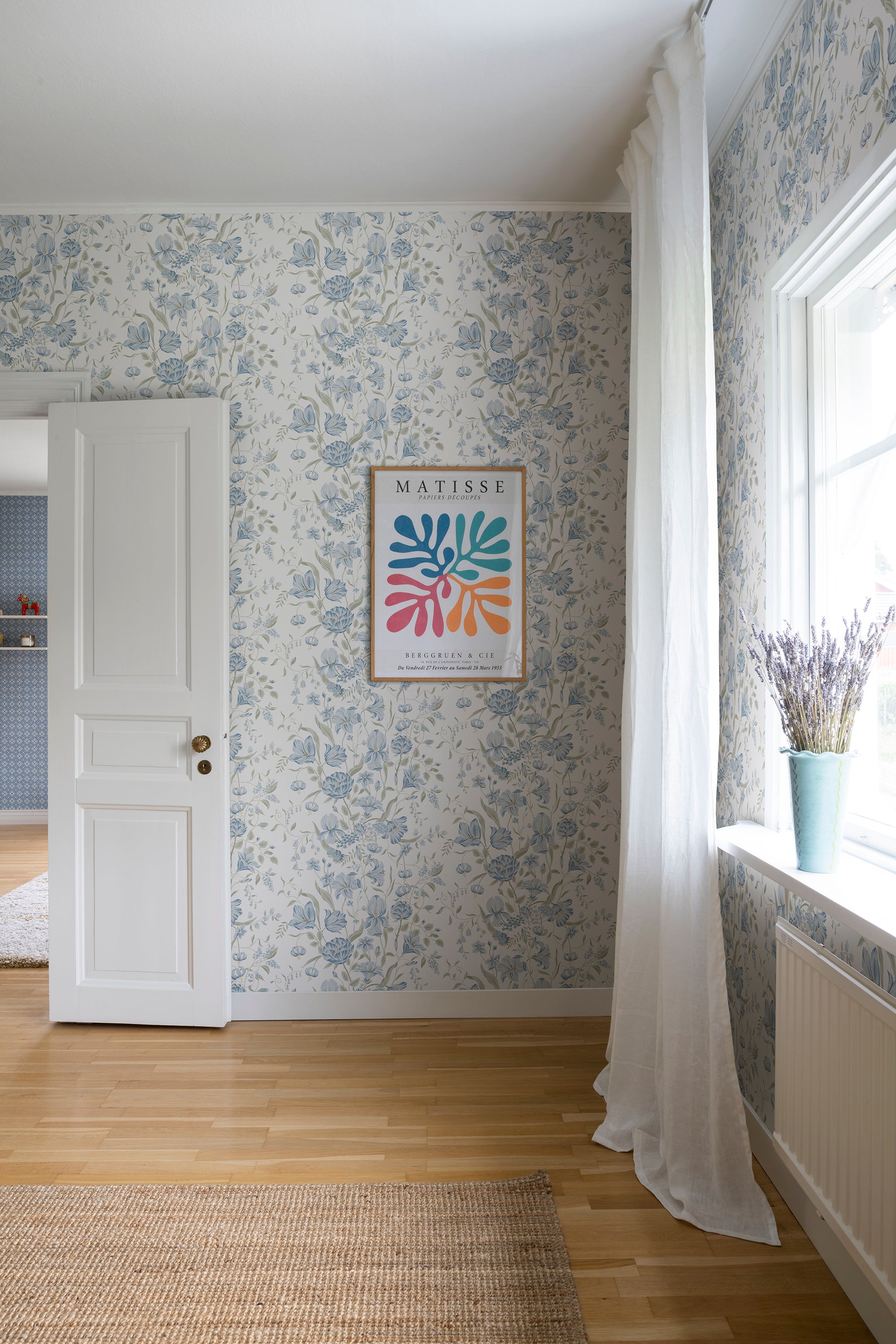 Sandberg Karins Bukett Behang S10162 - Sky Blue