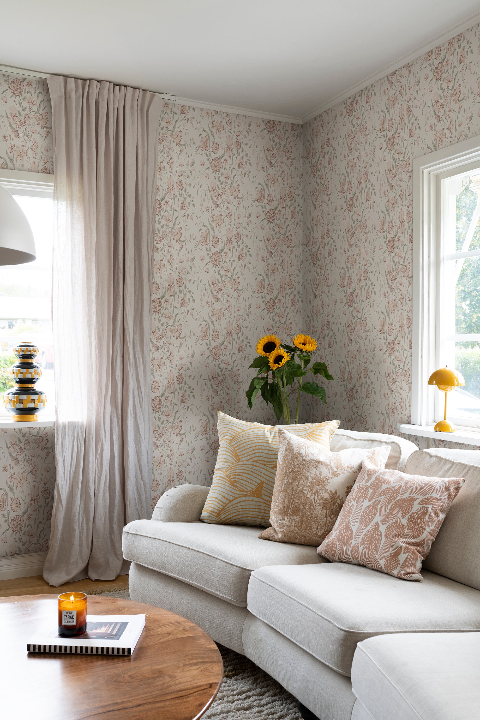 Sandberg Karins Bukett Behang S10164 - Powder Pink
