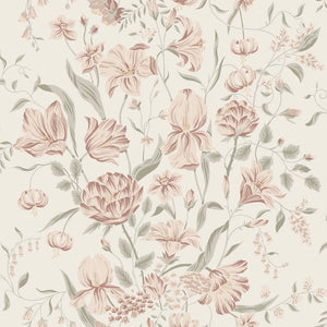 Sandberg Karins Bukett Behang S10164 - Powder Pink