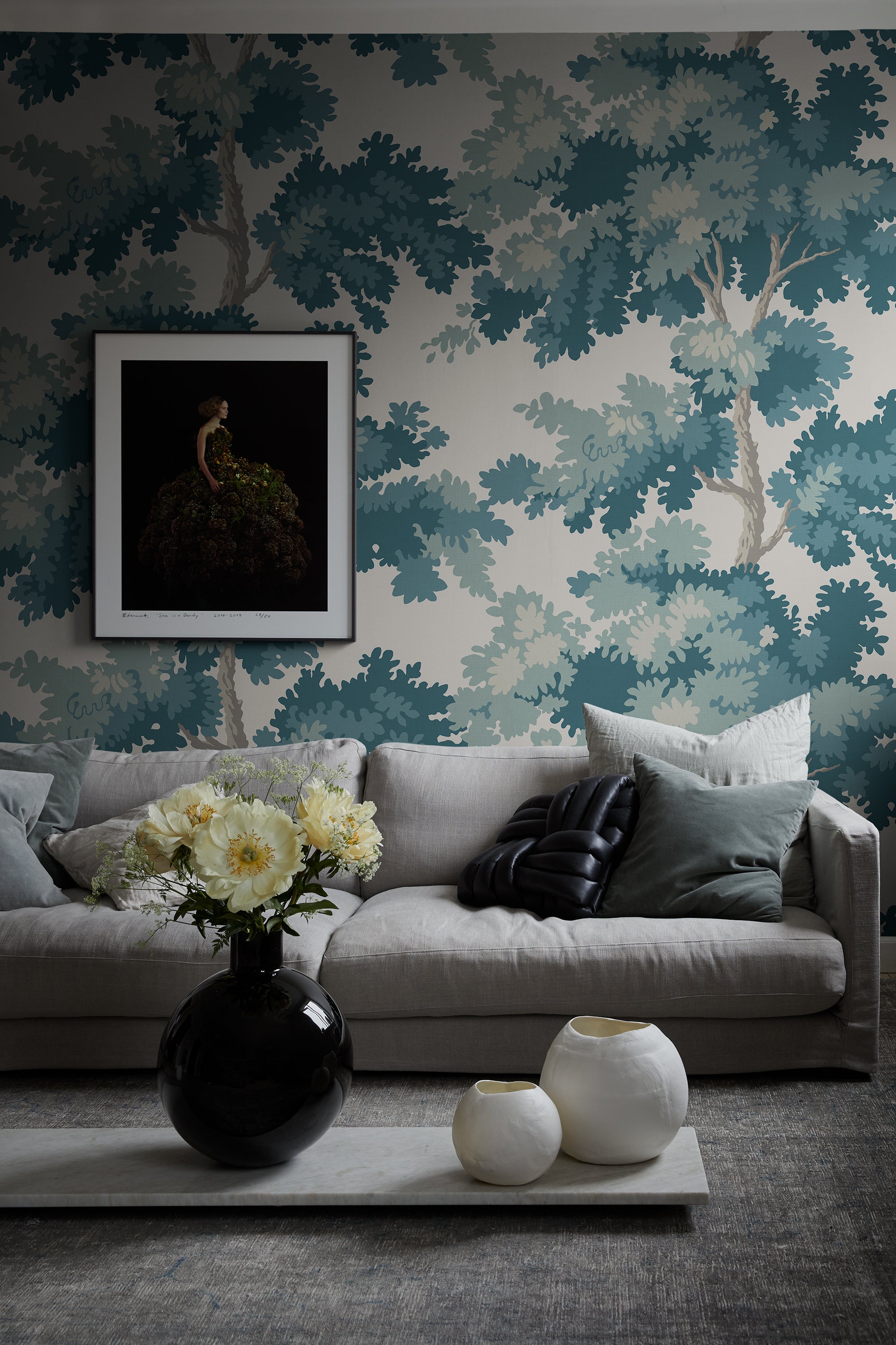 Sandberg Raphael Mural Behang S10176 - Teal