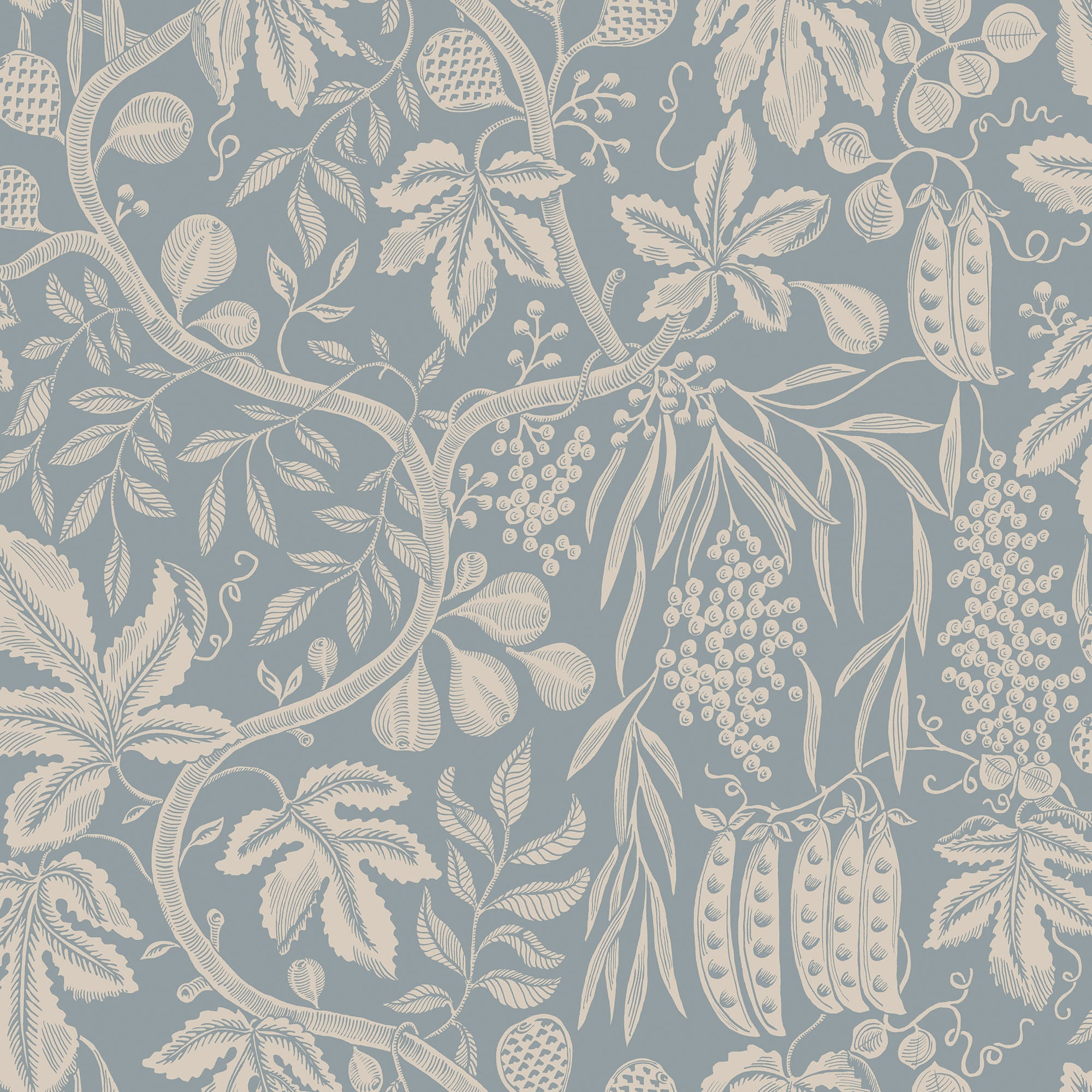 Sandberg Fig Garden Behang S10260 - Misty Blue