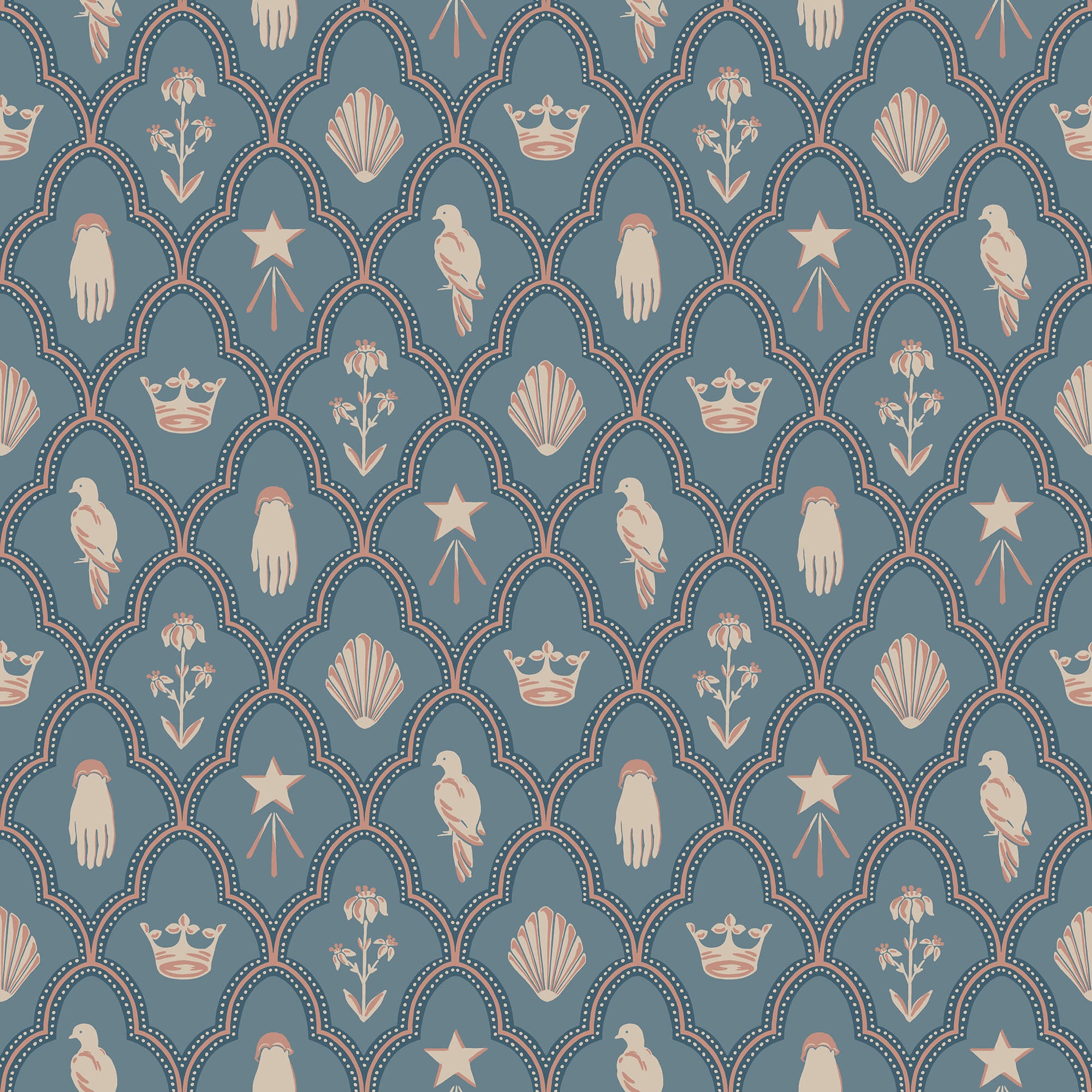 Sandberg Turtledove Barn Behang S10272 - Indigo Blue