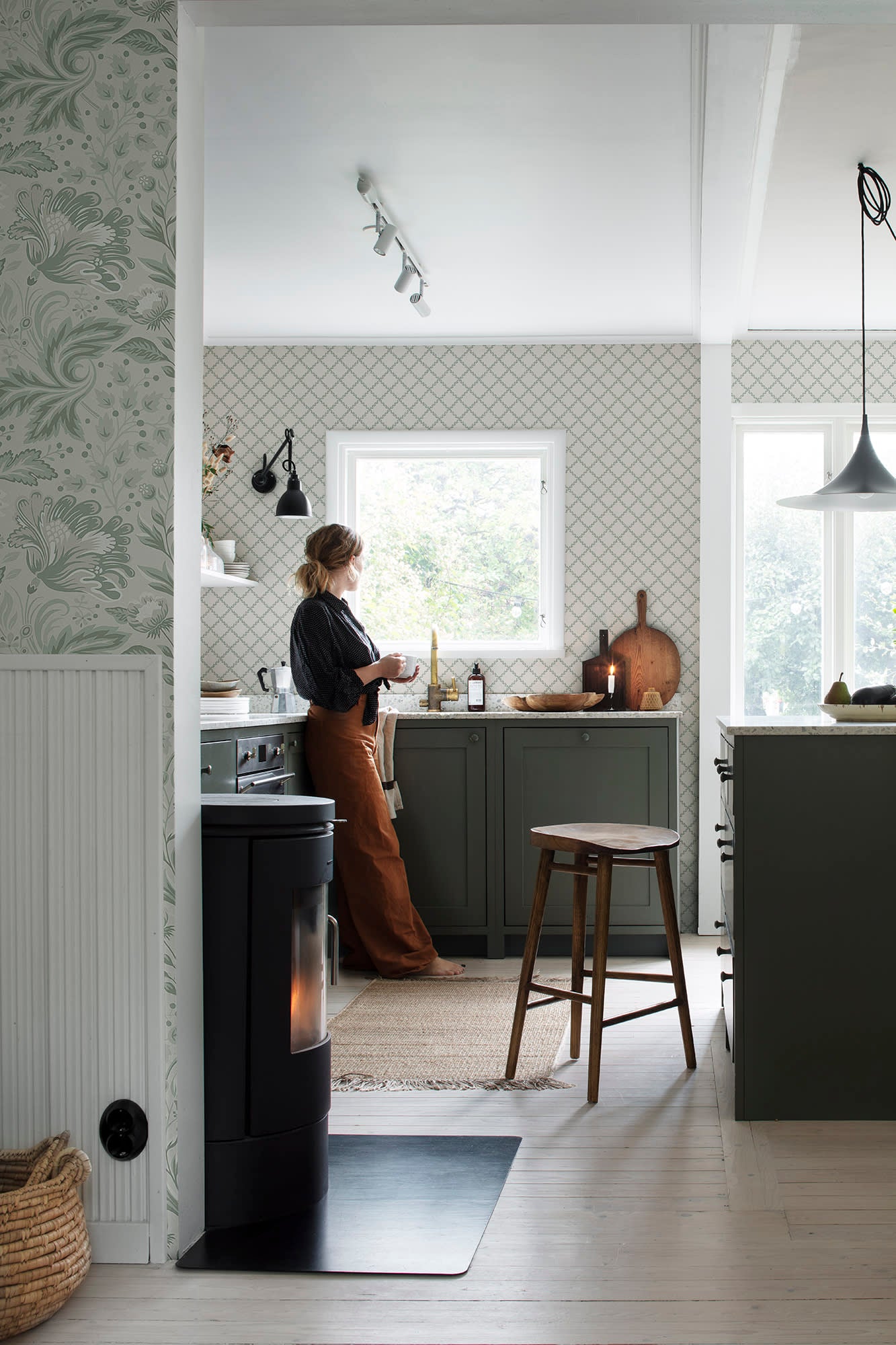 Sandberg Trellis Behang S10304 - Forest Green