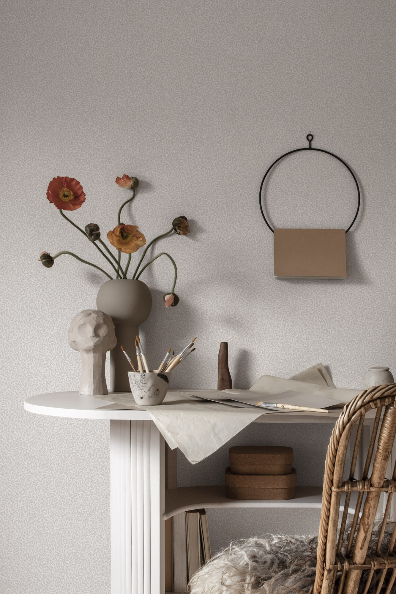 Sandberg Bladverk Behang S10307 - Gray