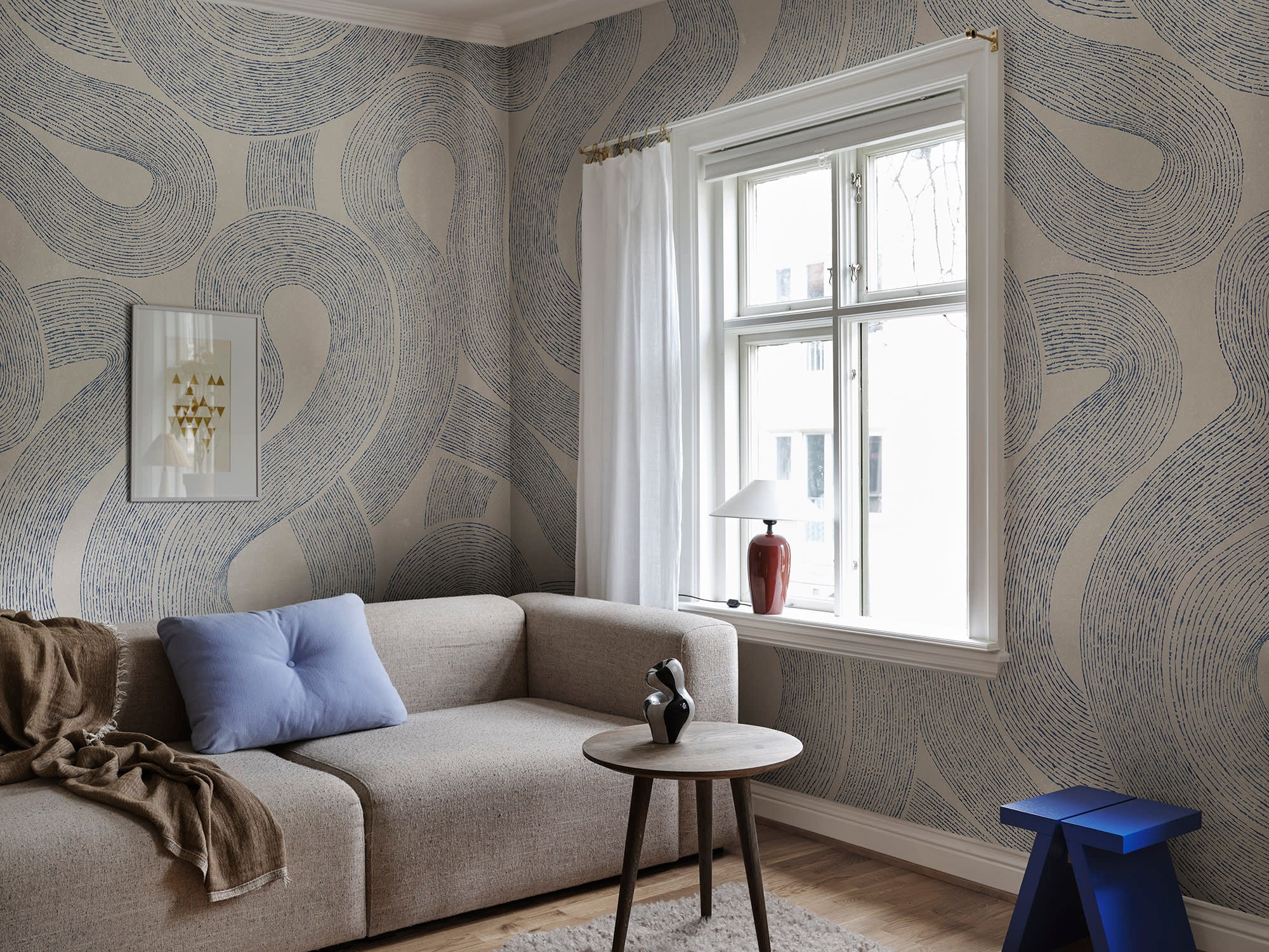 Sandberg Zen Mural Behang S10359 - Indigo Blue
