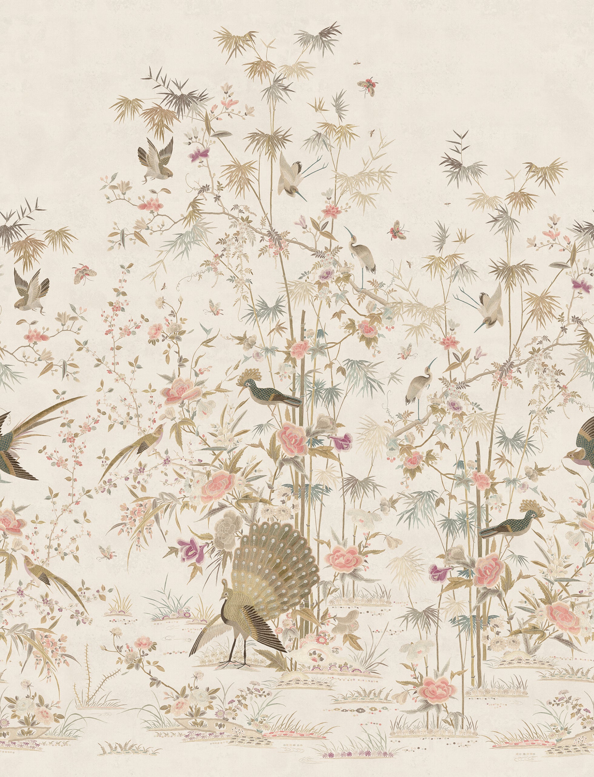 Sandberg Chinoiserie Garden Behang S10415 - Eggshell
