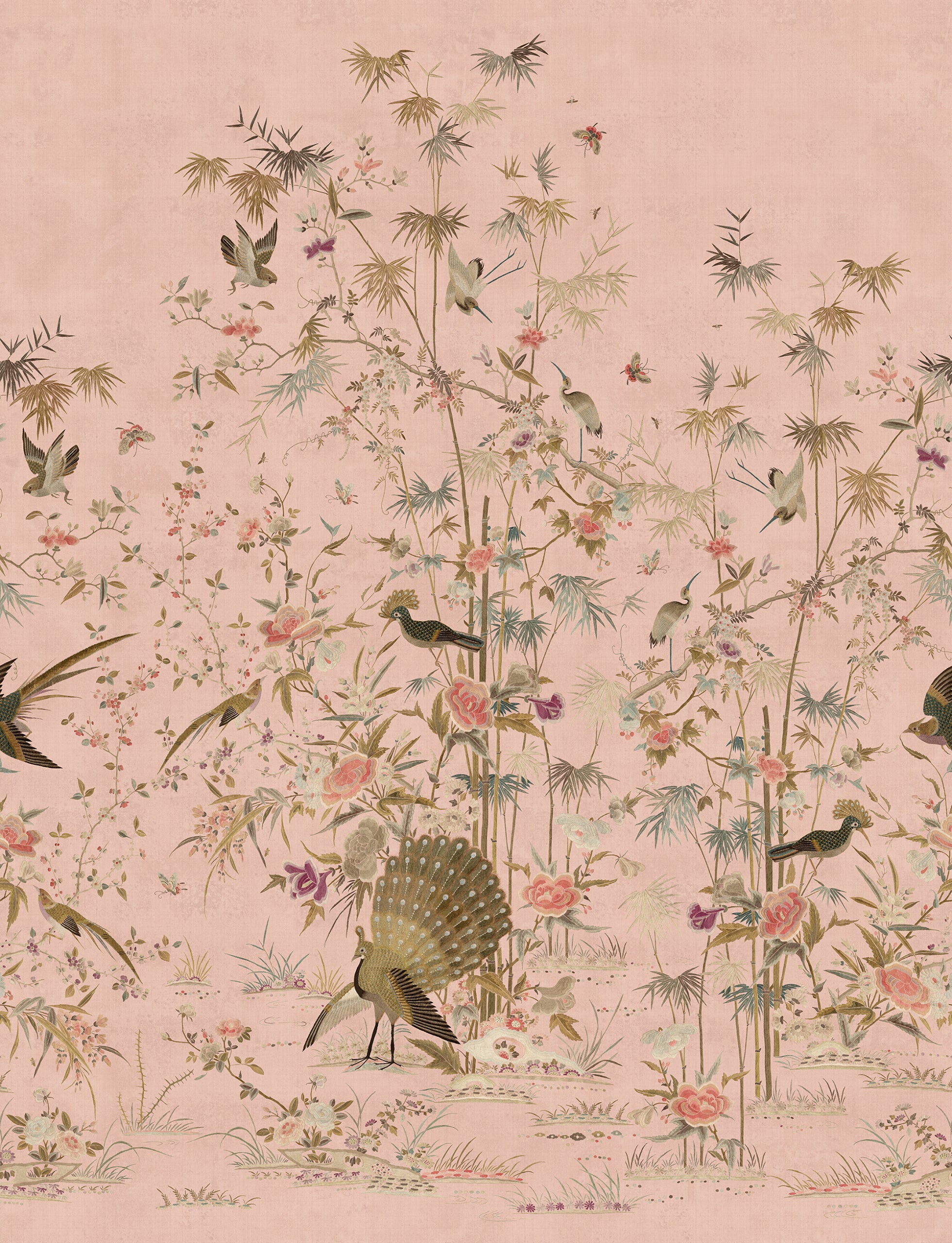 Sandberg Chinoiserie Garden Behang S10417 - Pink