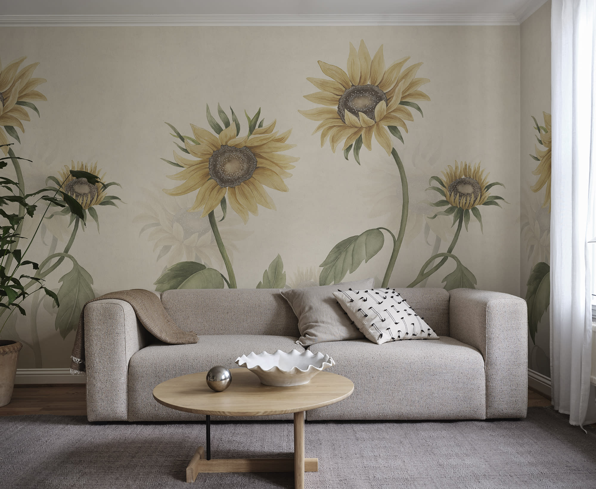 Sandberg Sunflowers Behang S10527 - Yellow