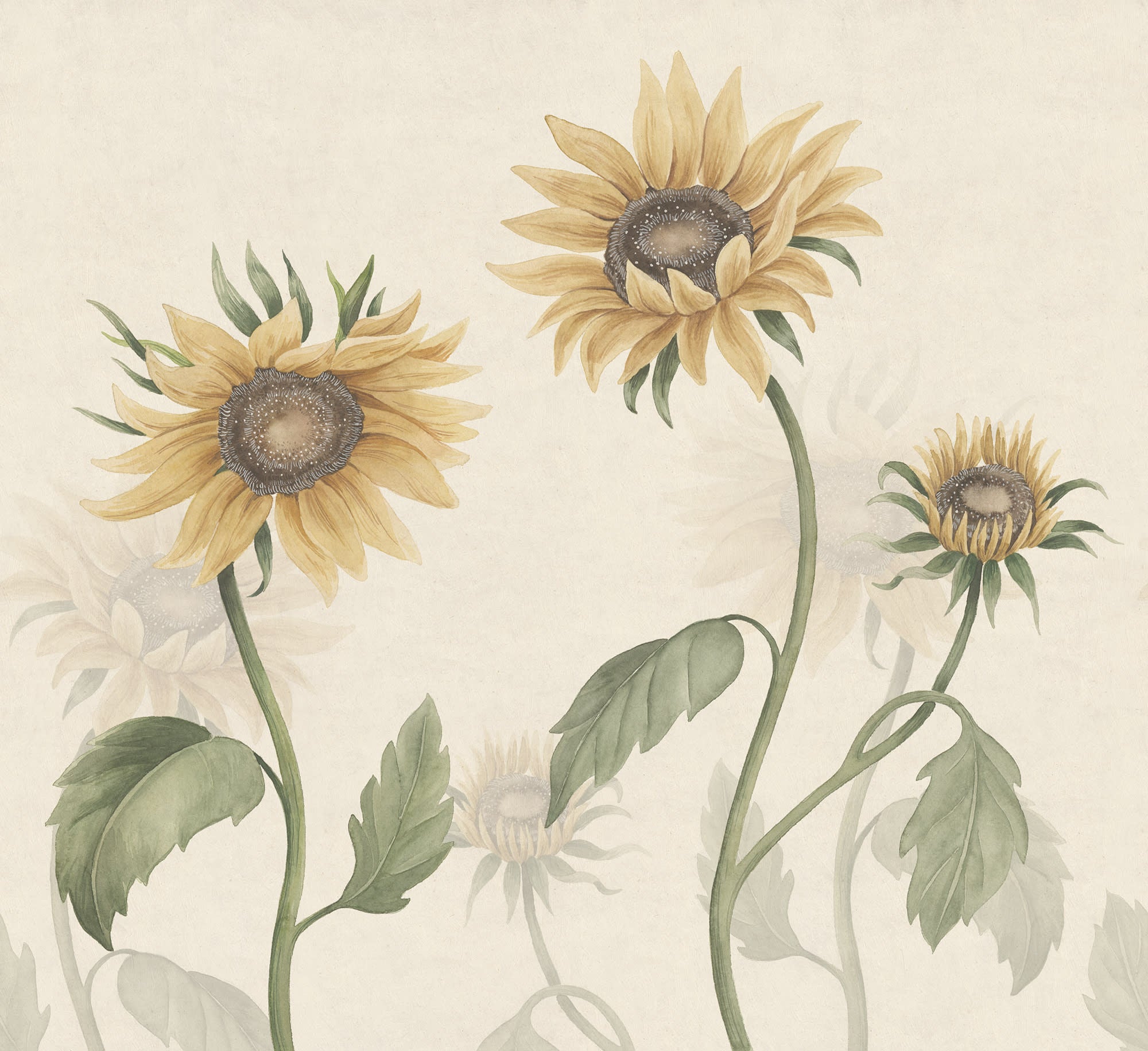 Sandberg Sunflowers Behang S10527 - Yellow