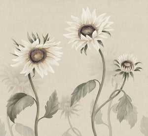 Sandberg Sunflowers Behang S10529 - White