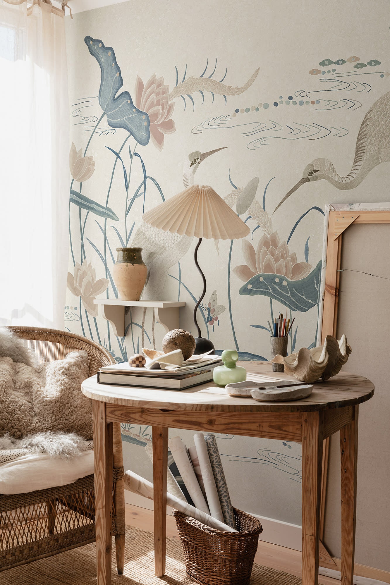 Sandberg Seabirds Behang S10551 - Misty Blue