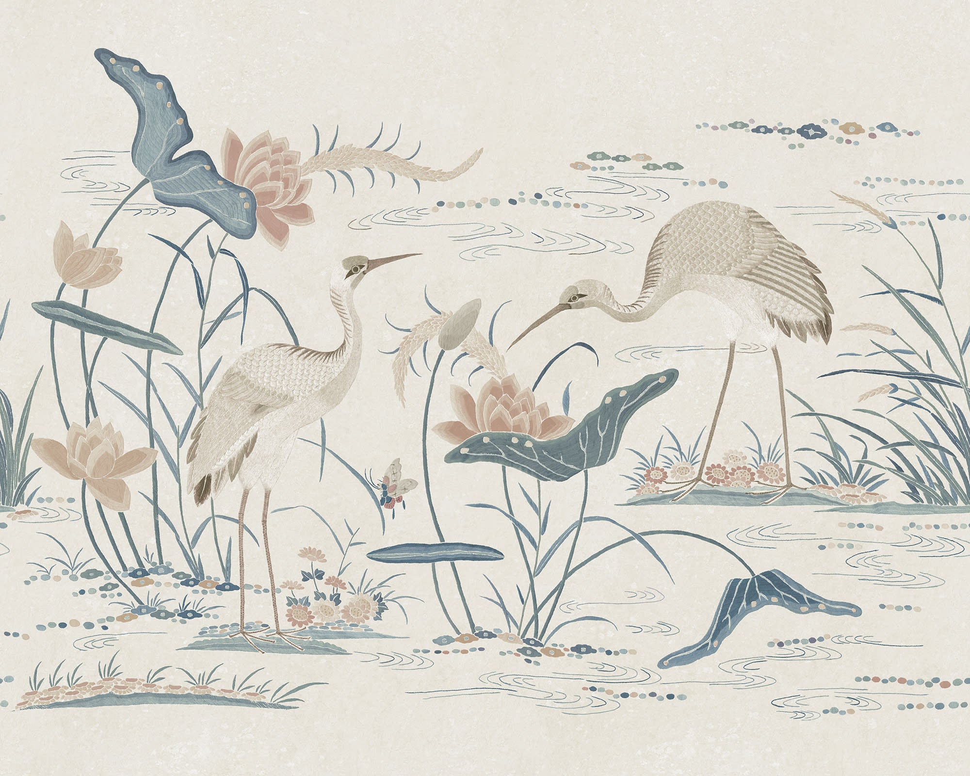 Sandberg Seabirds Behang S10551 - Misty Blue