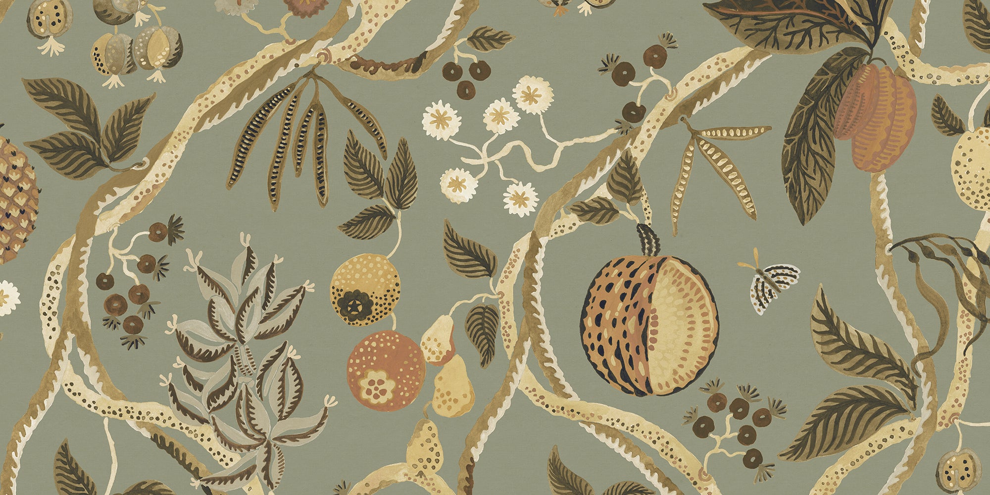 Sandberg Tree of Life Mural Behang S10578 - Sage Green