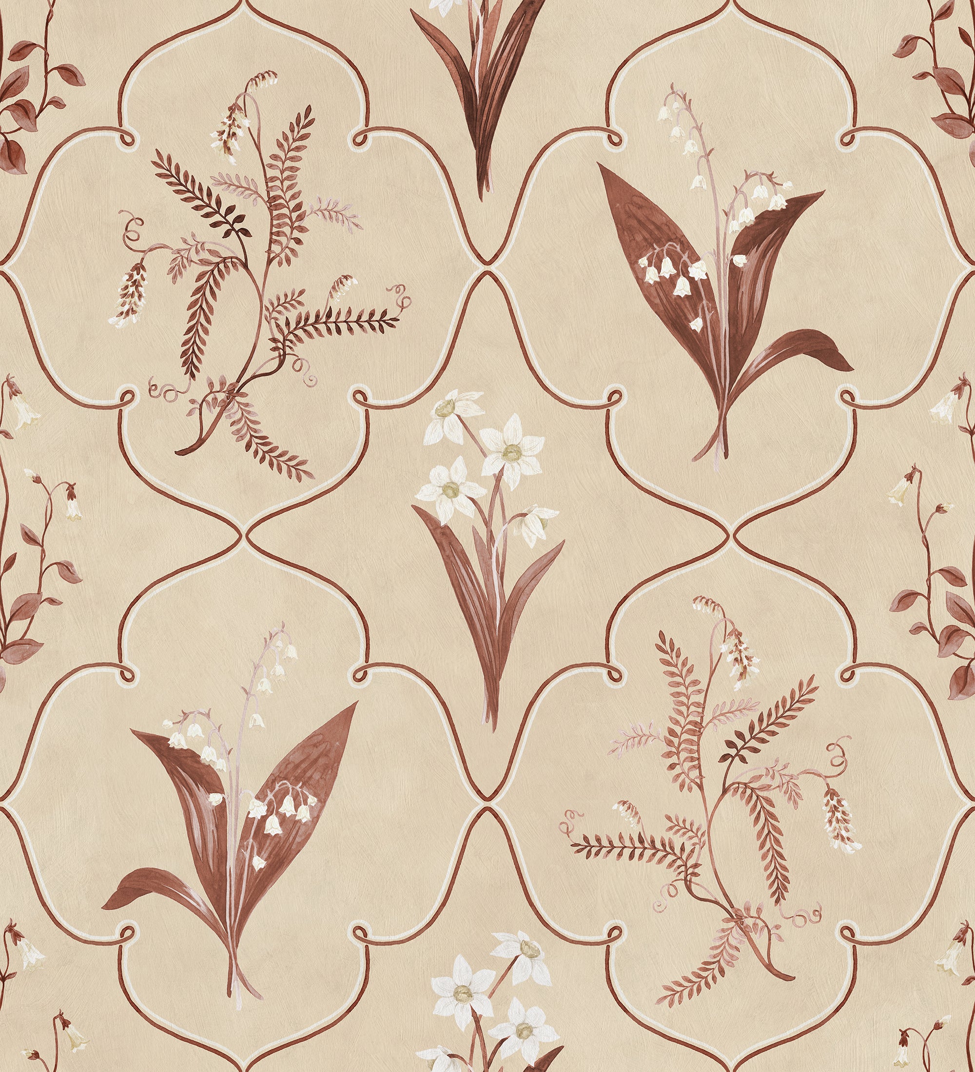 Sandberg Louise Behang S10591 - Burgundy
