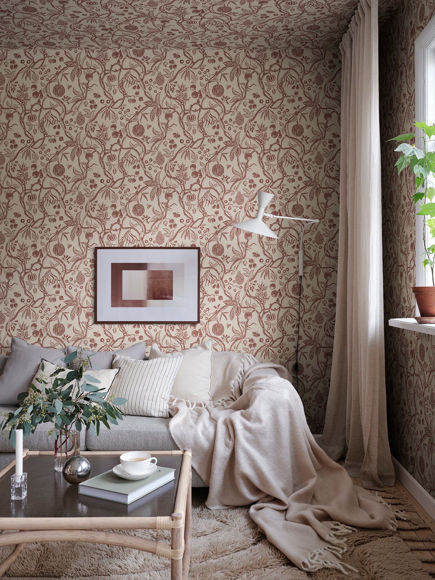 Sandberg Tree of Life Behang S10614 - Burgundy