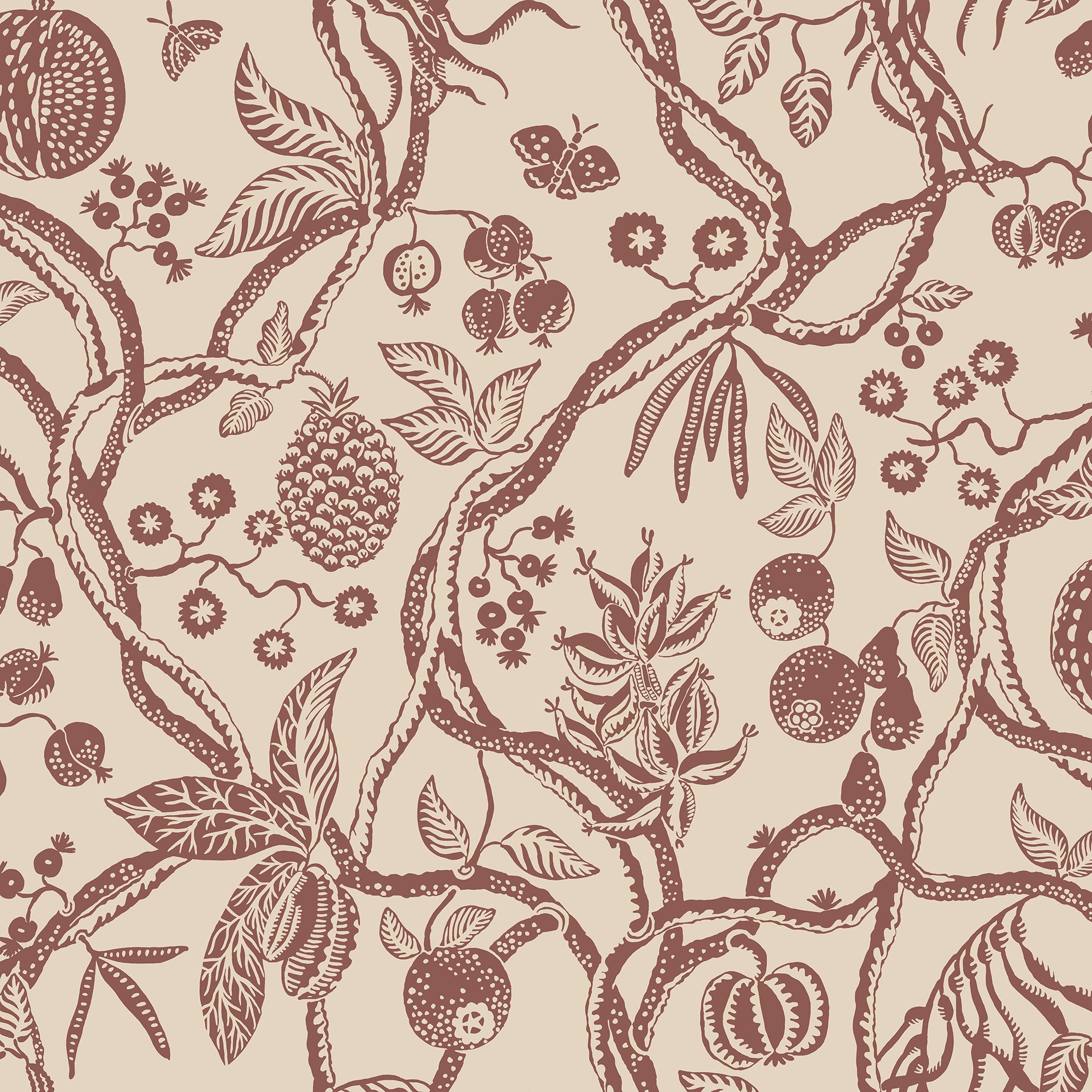 Sandberg Tree of Life Behang S10614 - Burgundy