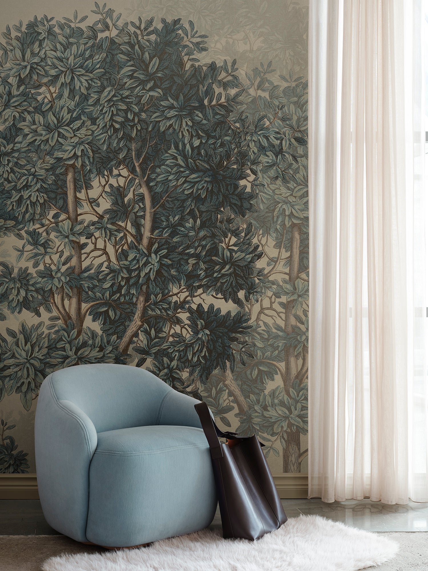 Sandberg Charles Mural Behang S10638 - Blue