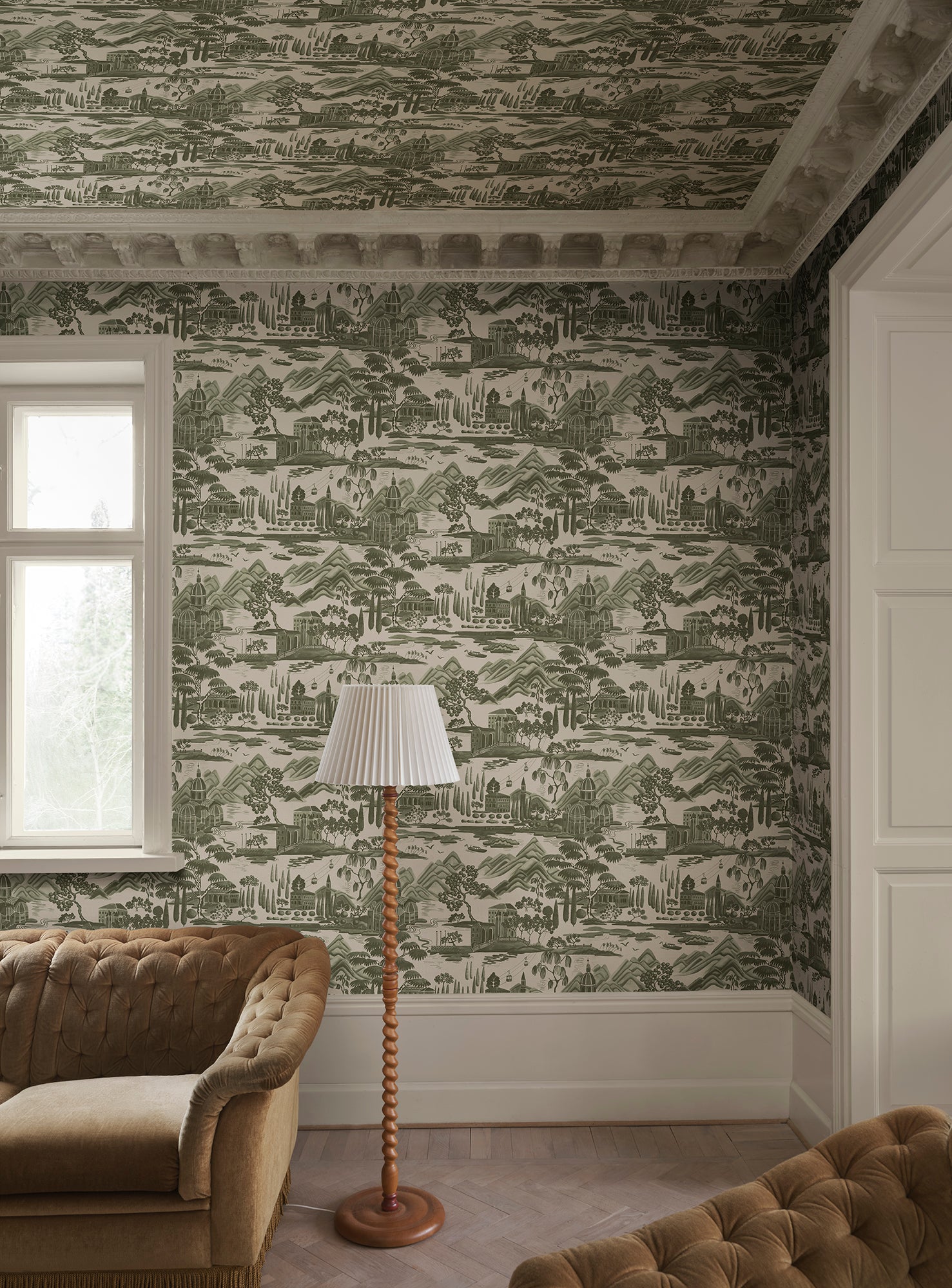 Sandberg Lake Como Behang S10689 - Forest Green