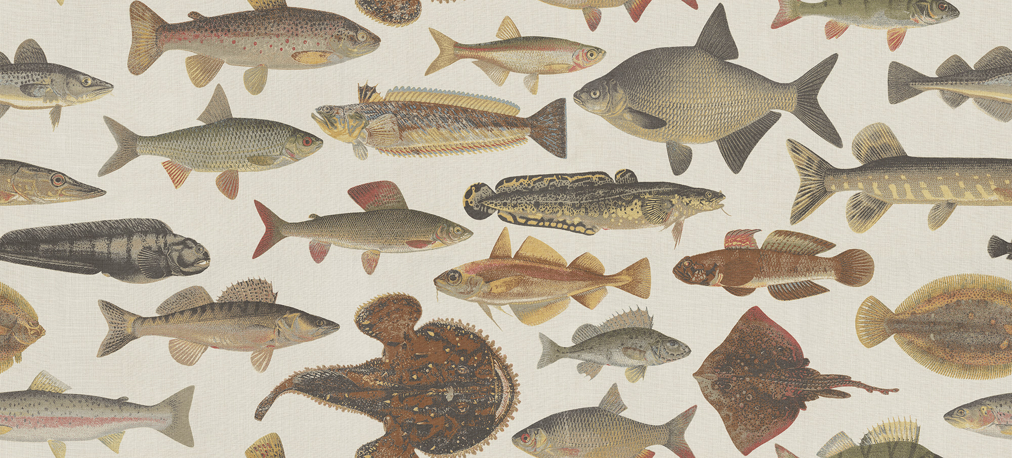 Sandberg Scandinavian Fish Behang S10728 - Beige
