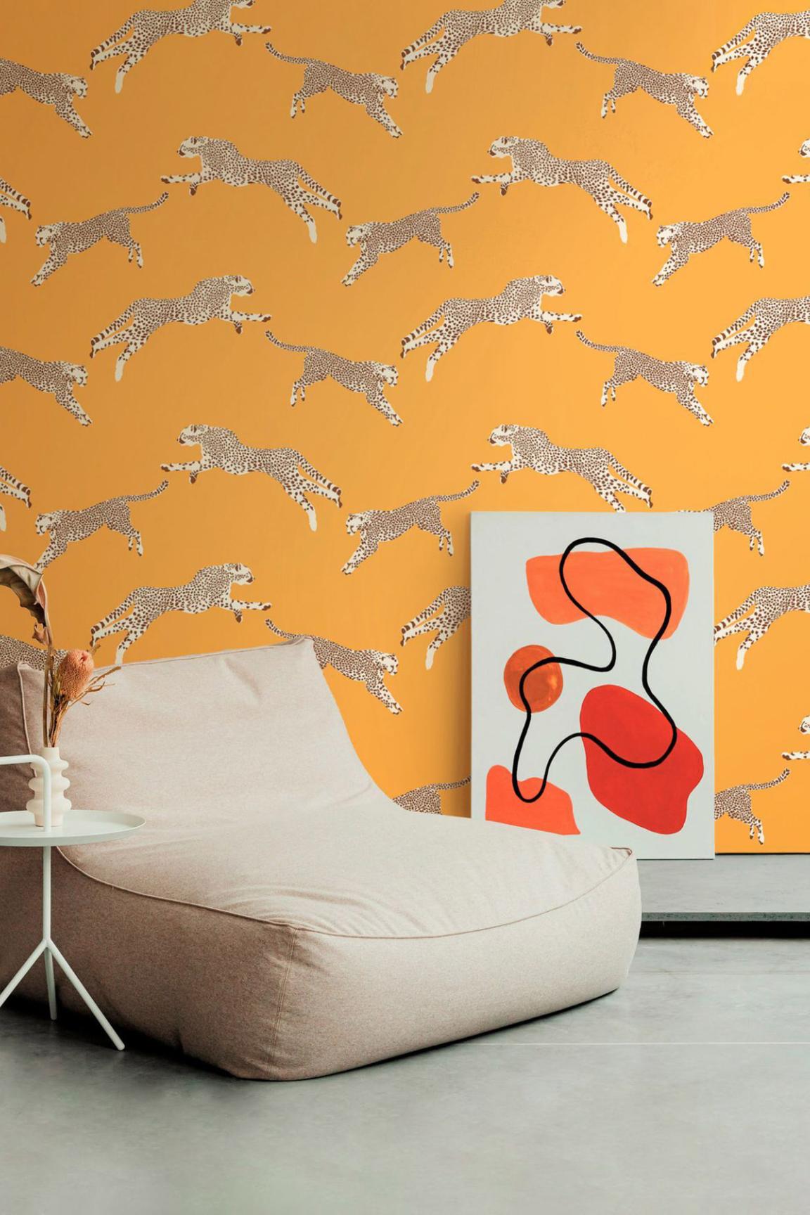 HookedOnWalls Scalamandre Leaping Cheetah JV26020