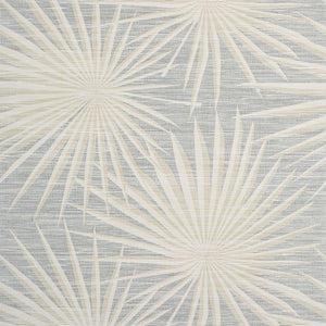 Thibaut Palm Frond Behang T10146 - Metallic Silver on Beige