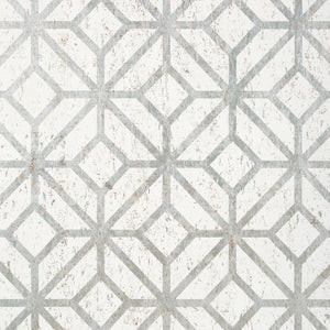 Thibaut Mamora Trellis Cork Behang T10410 - White on Silver