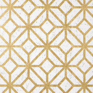 Thibaut Mamora Trellis Cork Behang T10411 - White on Metallic Gold