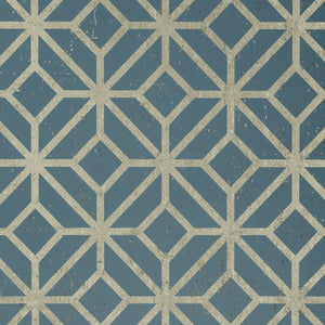 Thibaut Mamora Trellis Cork Behang T10415 - Mineral on Metallic Pewter