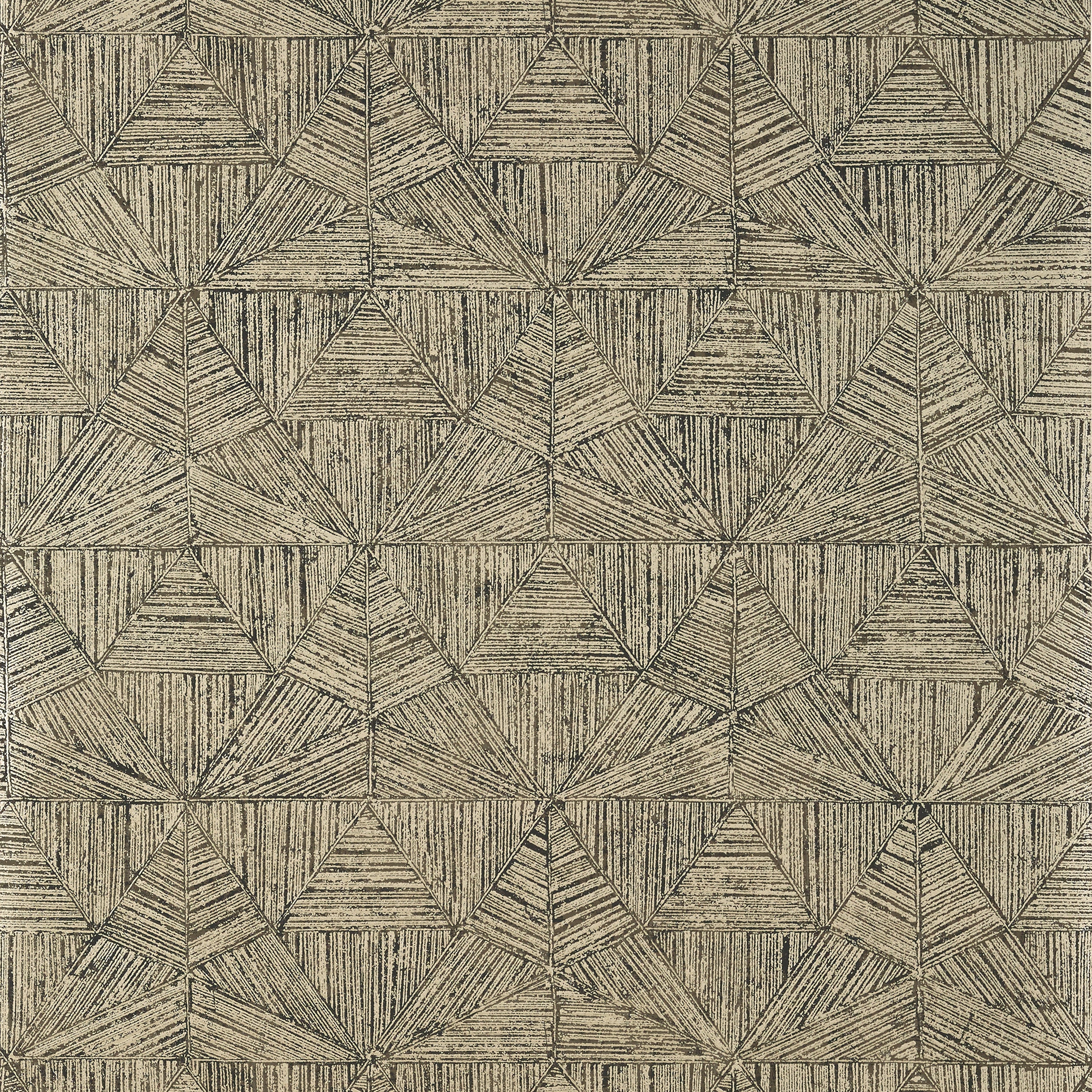 Thibaut Crystalla Behang T10463 - Metallic Pewter on Black