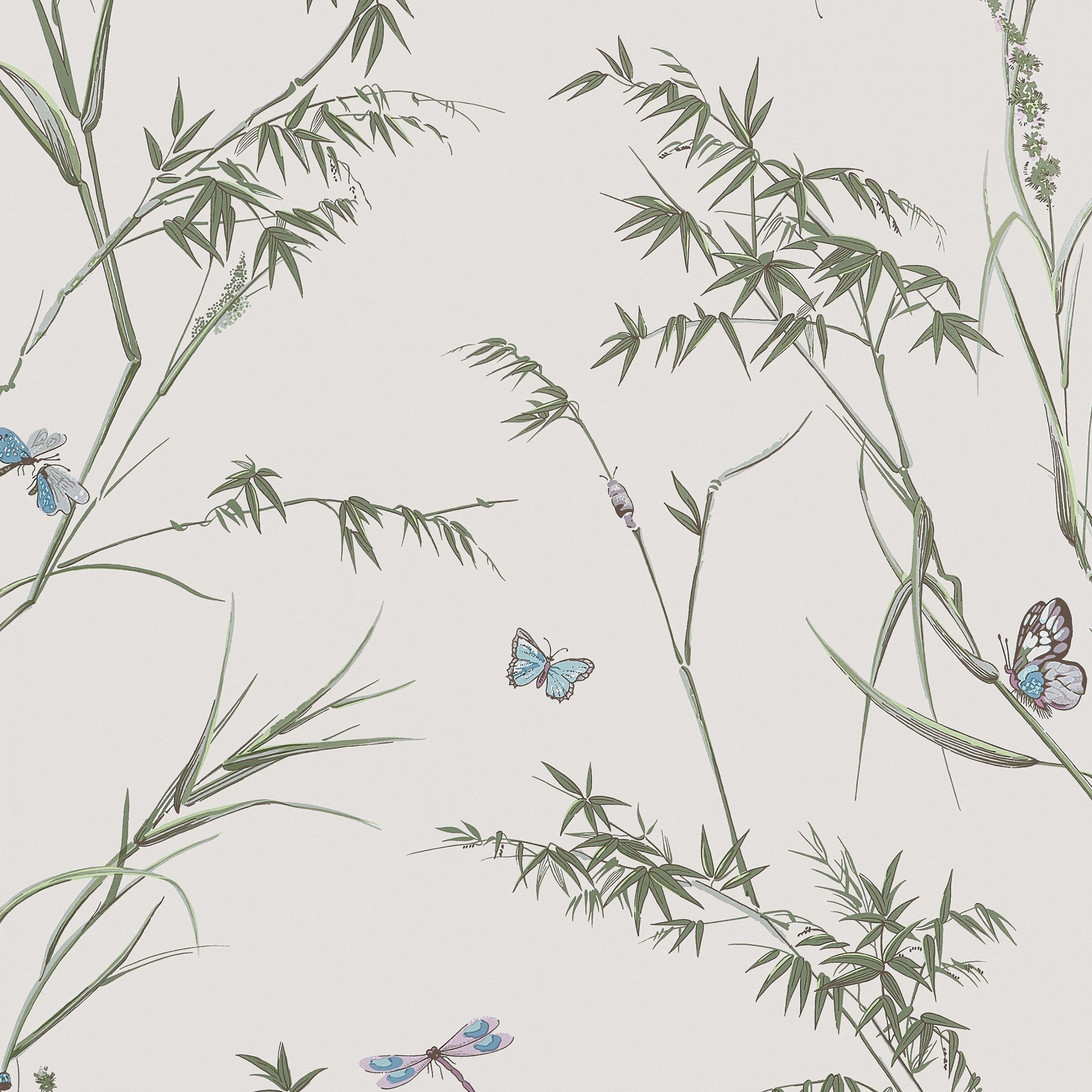 Thibaut Virginia Behang T10526 - Beige and Sage