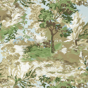 Thibaut Lincoln Toile Behang T10866 - Green and Beige