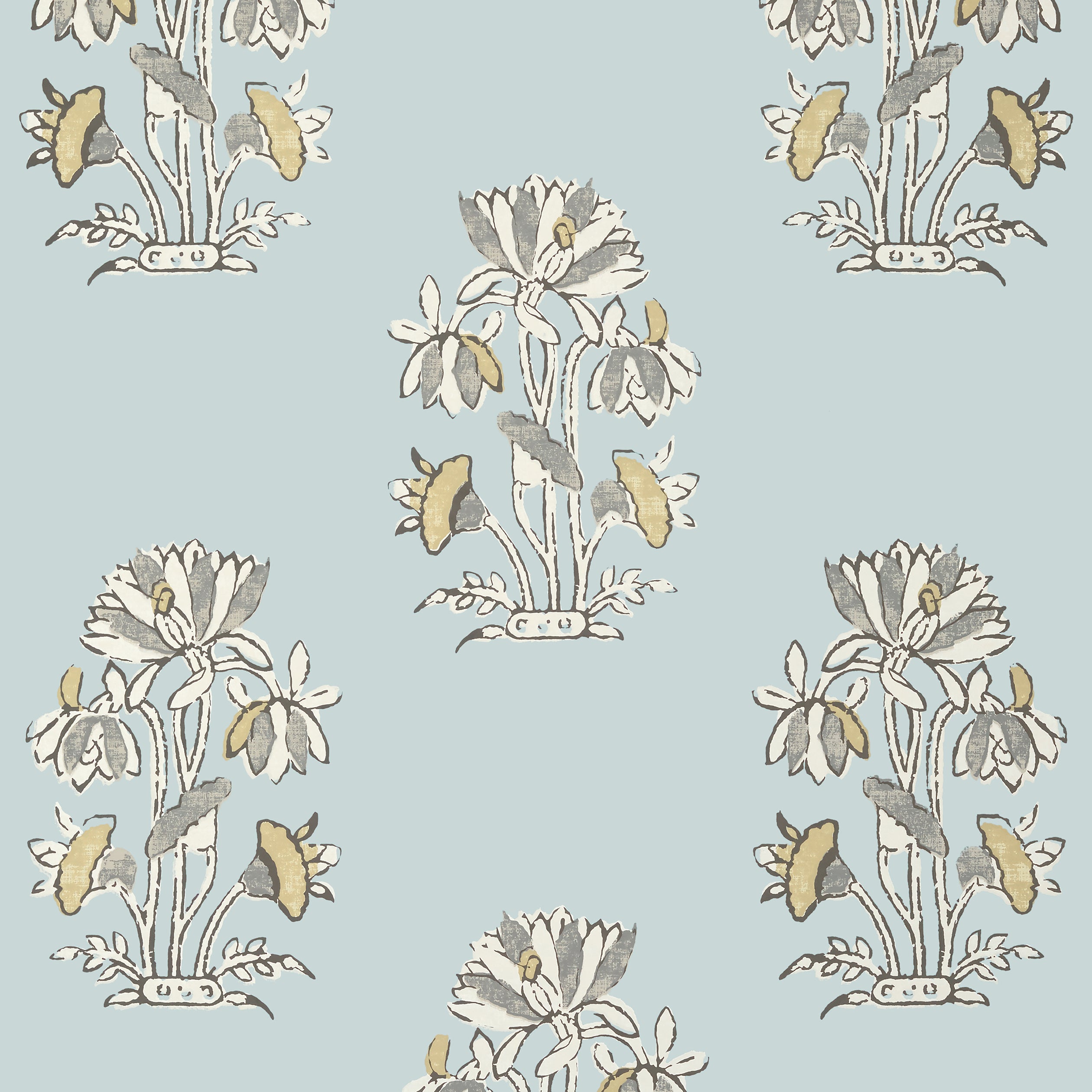 Thibaut Lily Flower Behang T13201 - Spa Blue