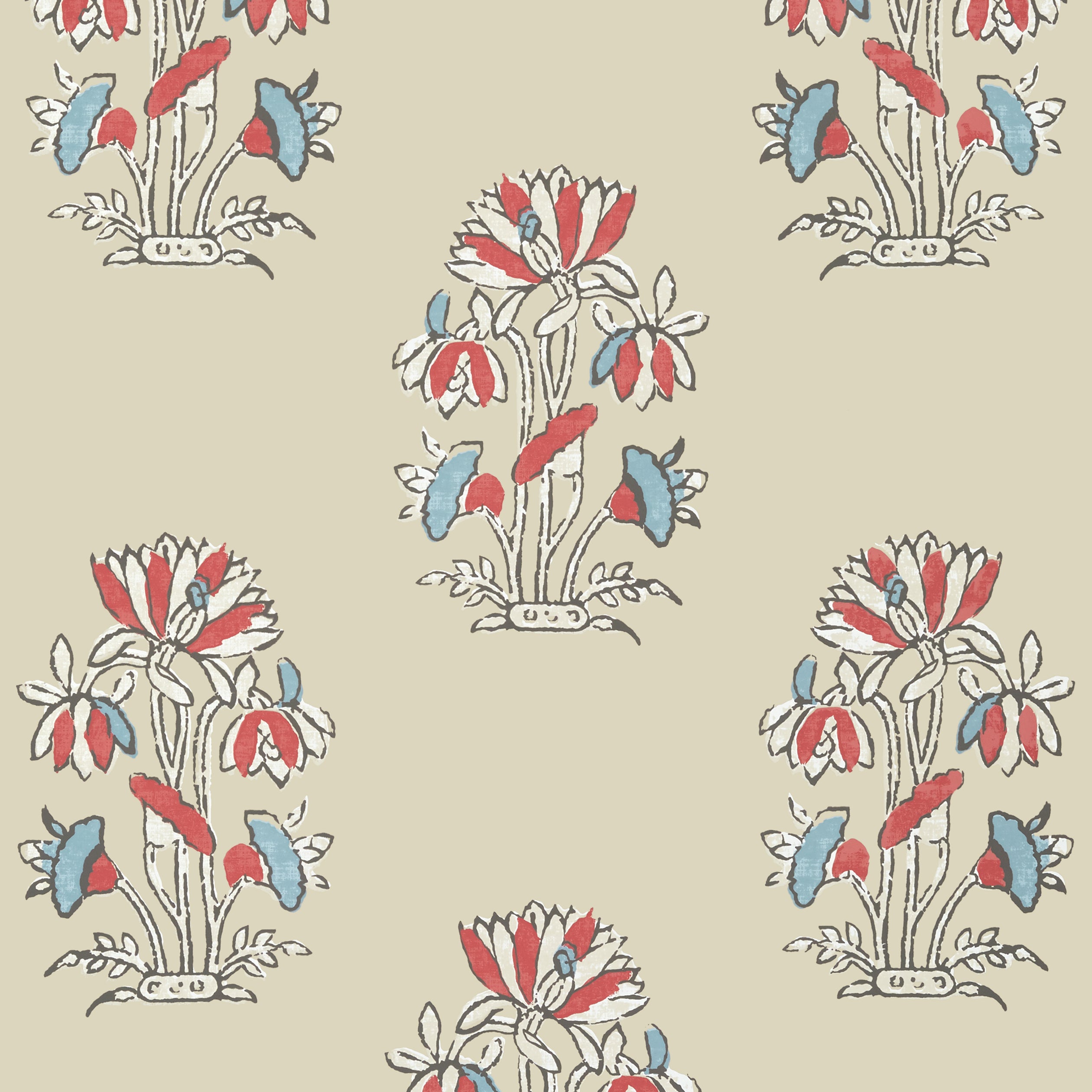 Thibaut Lily Flower Behang T13206 - Beige and Sunbaked