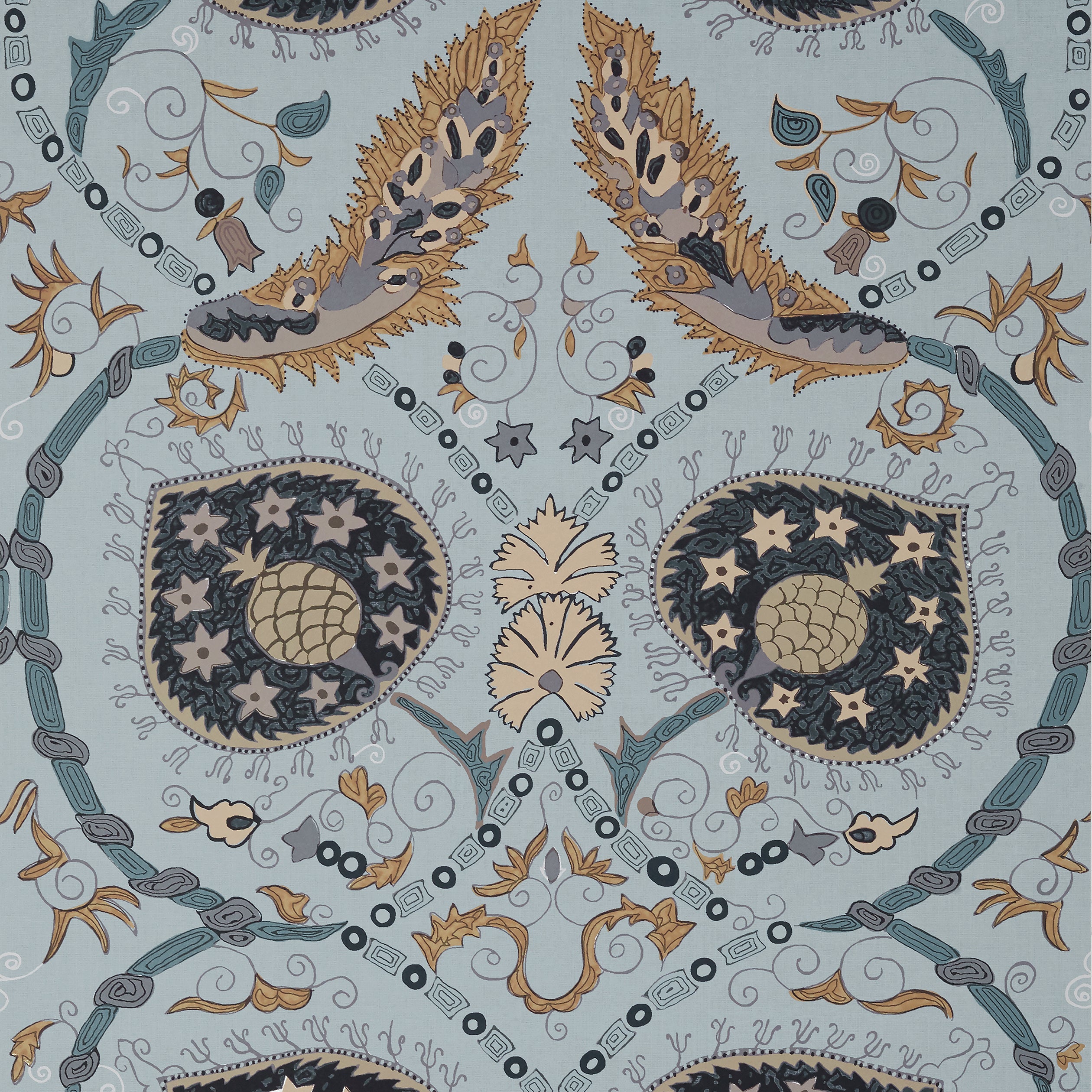 Thibaut Lewis Behang T13214 - Mineral Blue