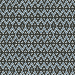 Thibaut Tiburon Behang T13233 - Black and Mineral Blue