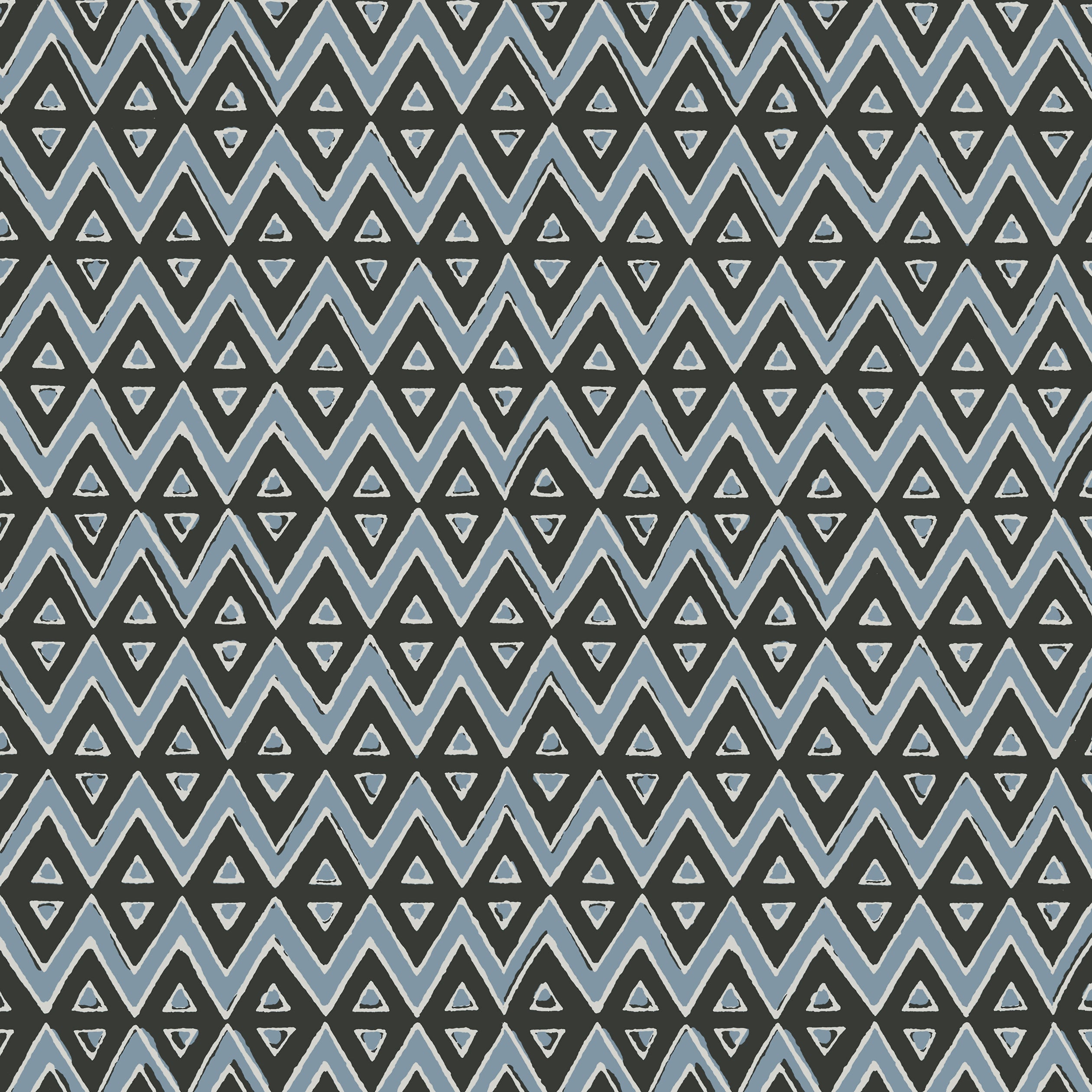 Thibaut Tiburon Behang T13233 - Black and Mineral Blue