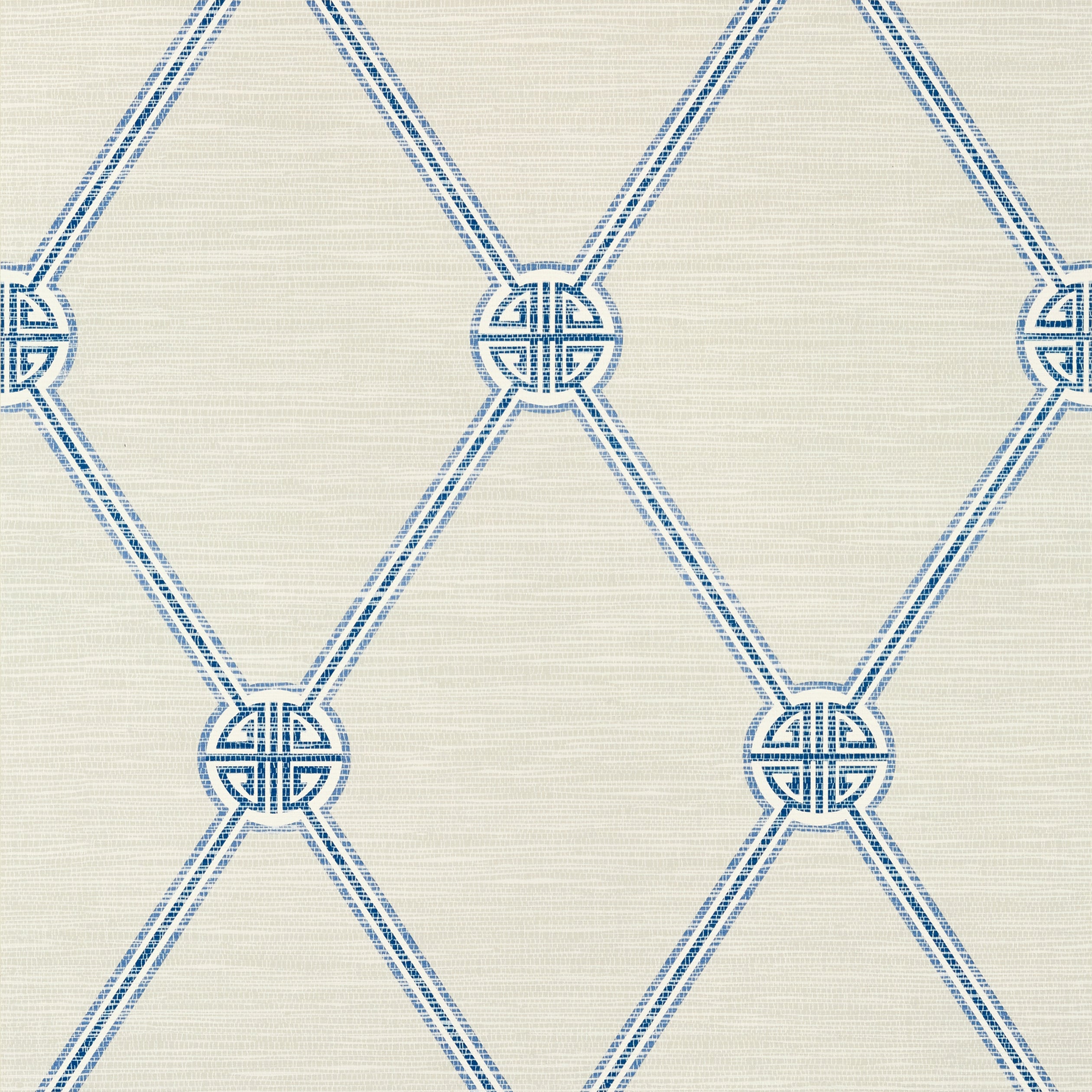 Thibaut Turnberry Trellis Behang T13351 - Beige and Blue