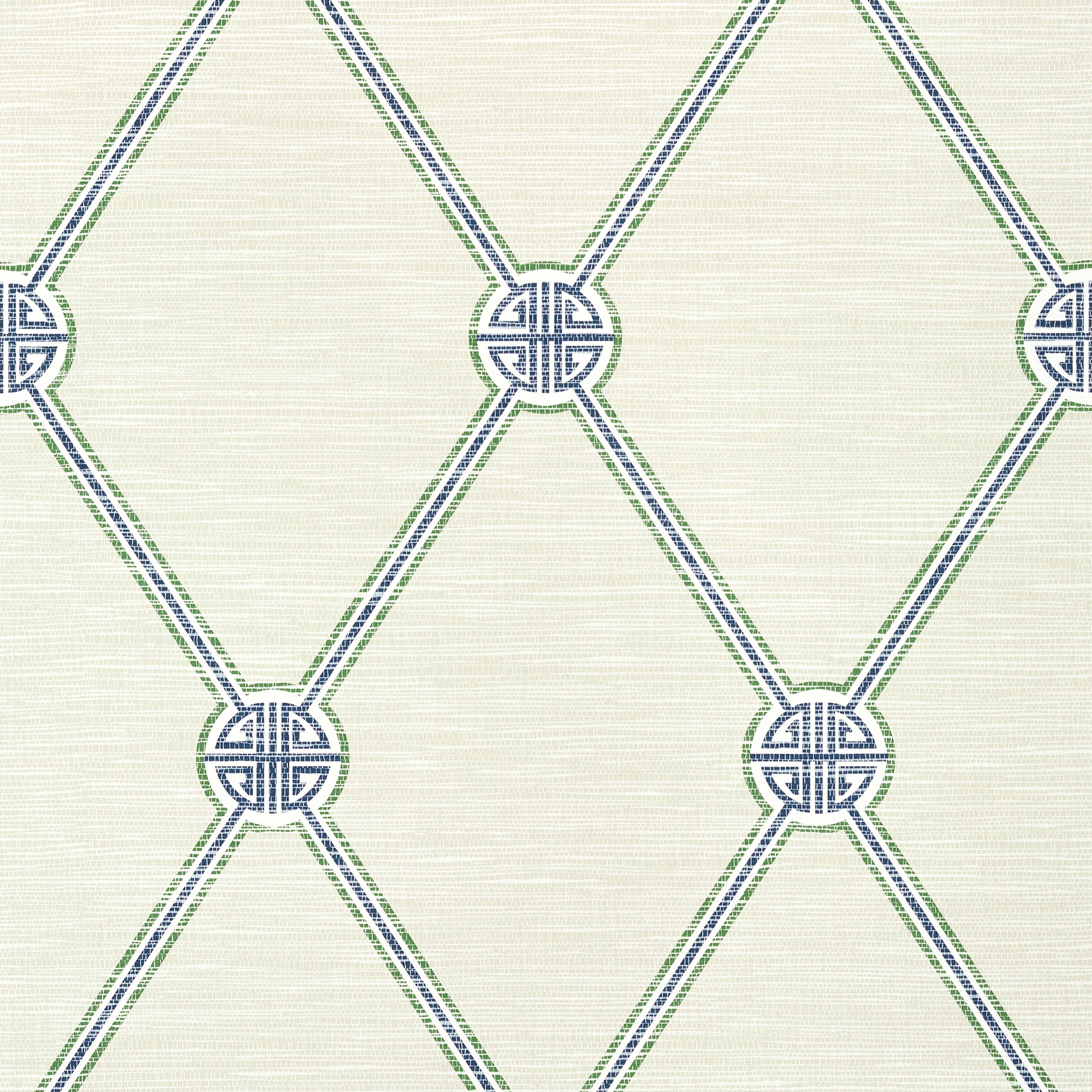 Thibaut Turnberry Trellis Behang T13352 - Beige and Green
