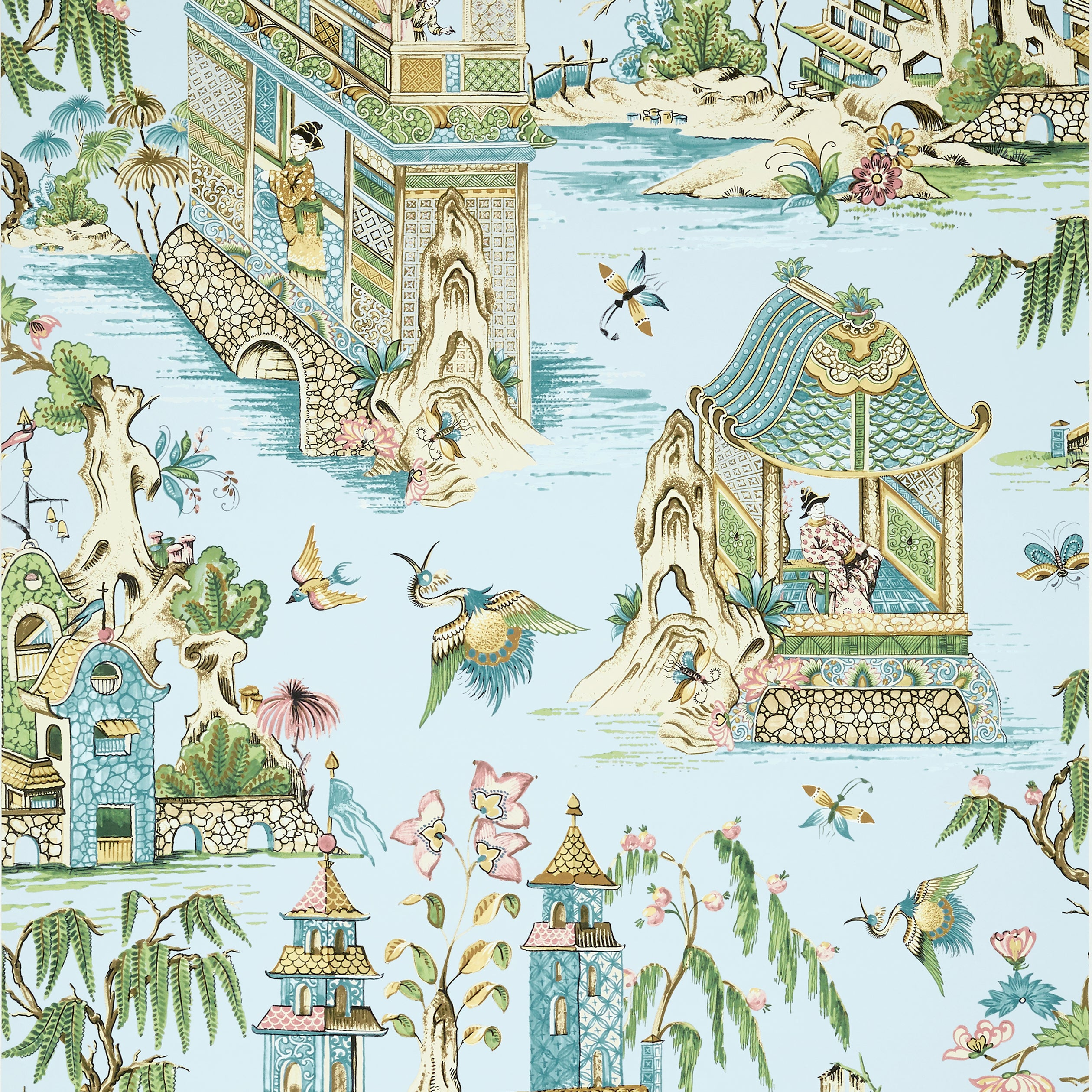Thibaut Grand Palace Behang T13615 - Spa Blue